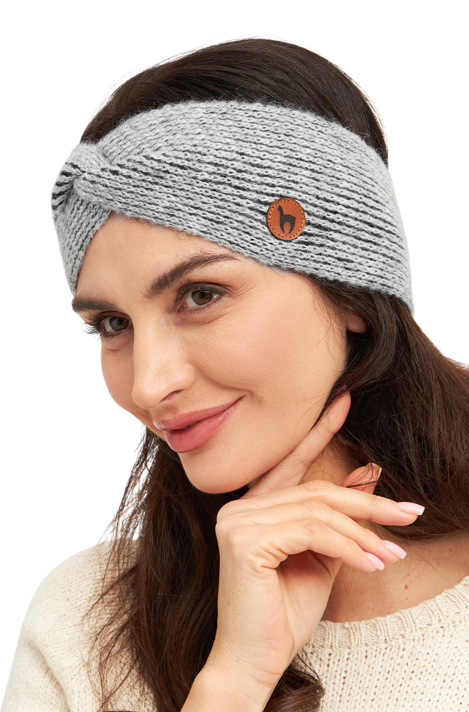 Stirnband MARINO mit Twist-silber/schwarz