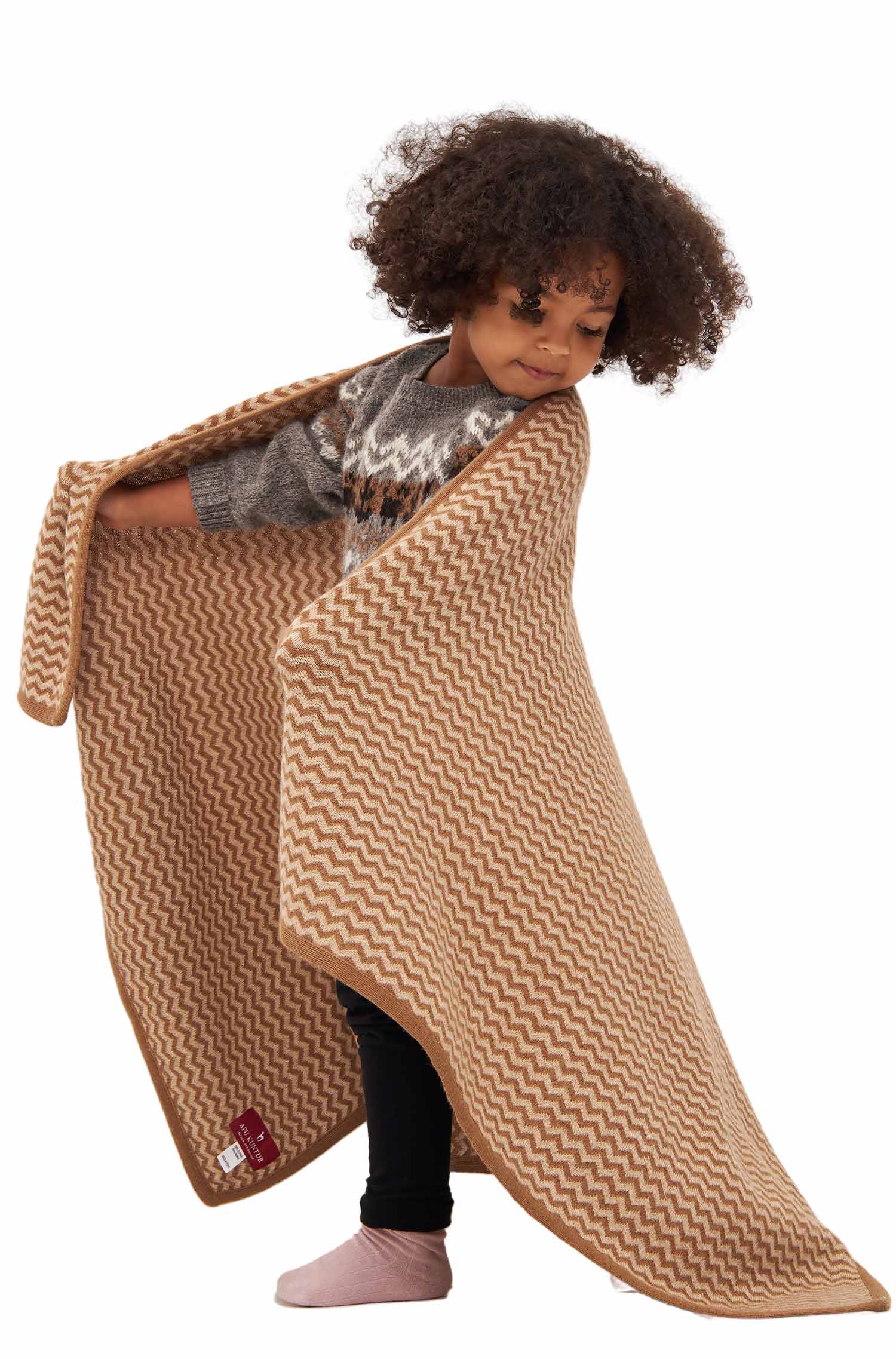 Baby-Decke PURA NATURA (120*80cm) aus 100% ungefärbtem Baby Alpaka-kamel/beige