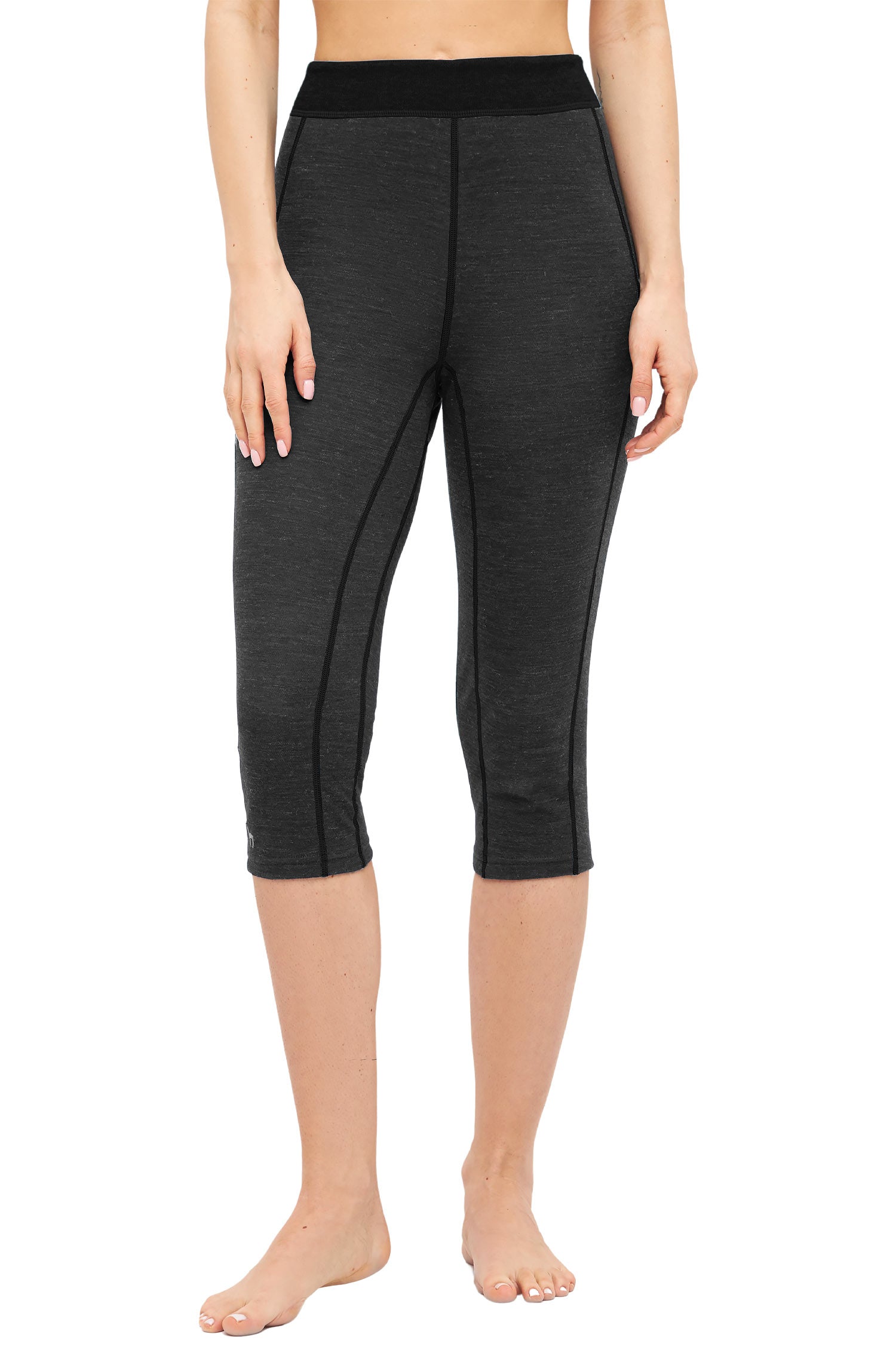 ANDEN ACTIVE Damen 3/4 Thermo Hose mit Premium Baby Alpaka-anthrazit