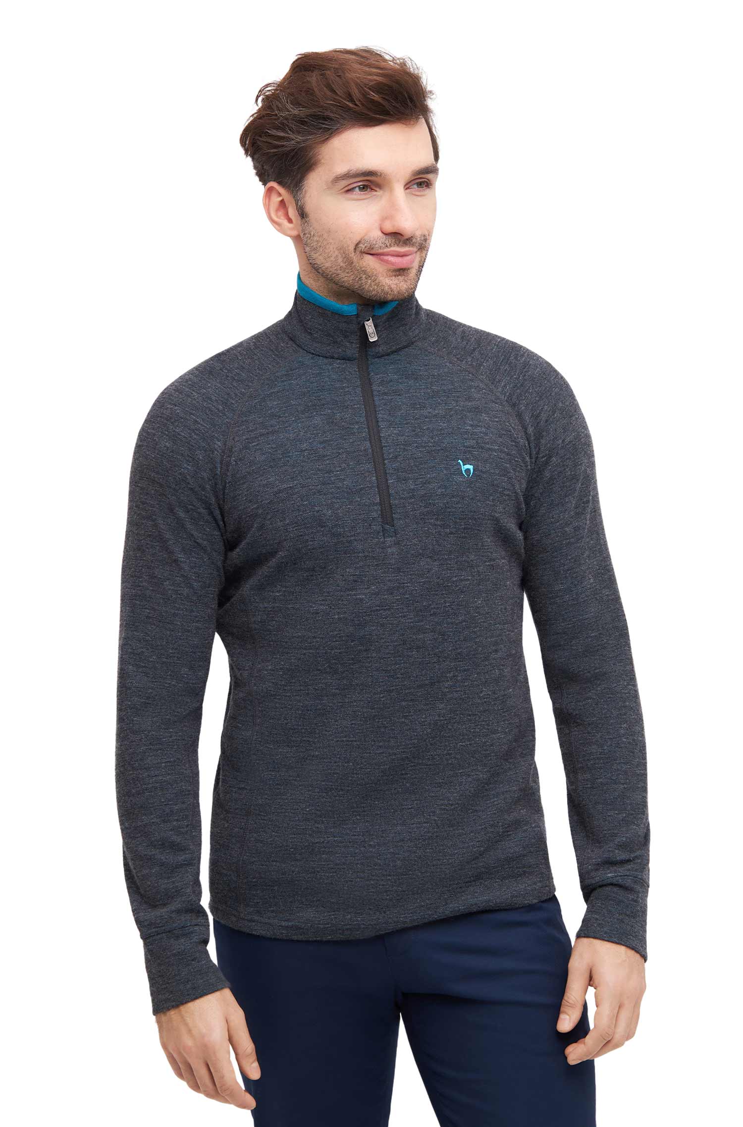Alpaka Trekking Pullover THERMO-anthrazit