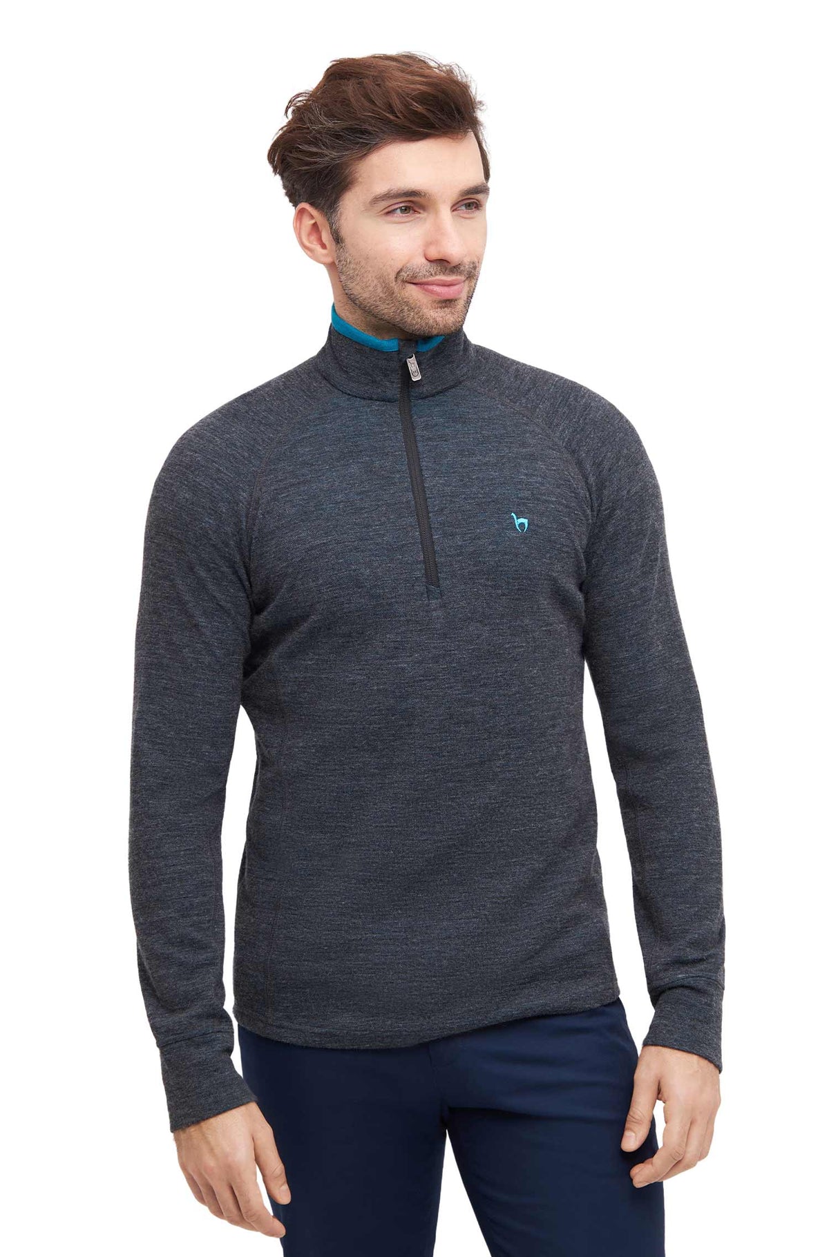 Alpaka Trekking Pullover THERMO-anthrazit