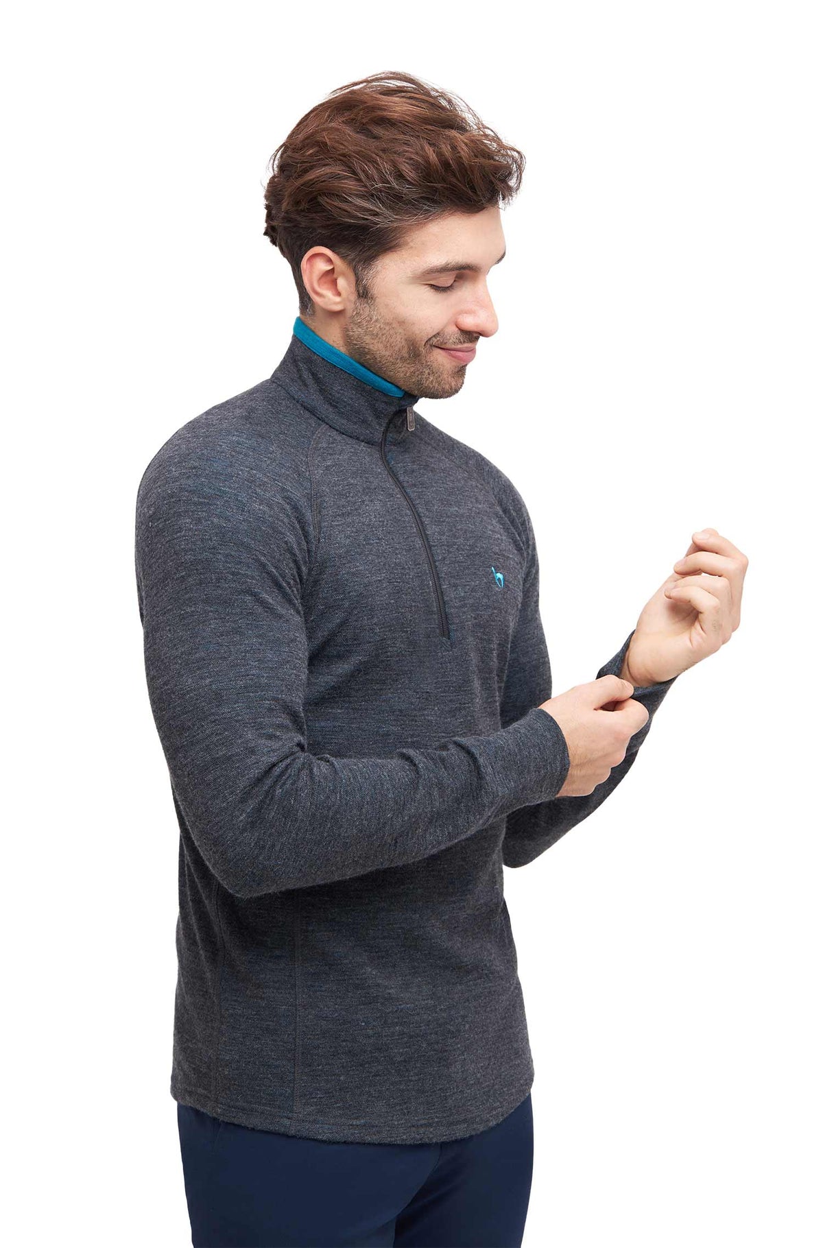 Alpaka Trekking Pullover THERMO-anthrazit