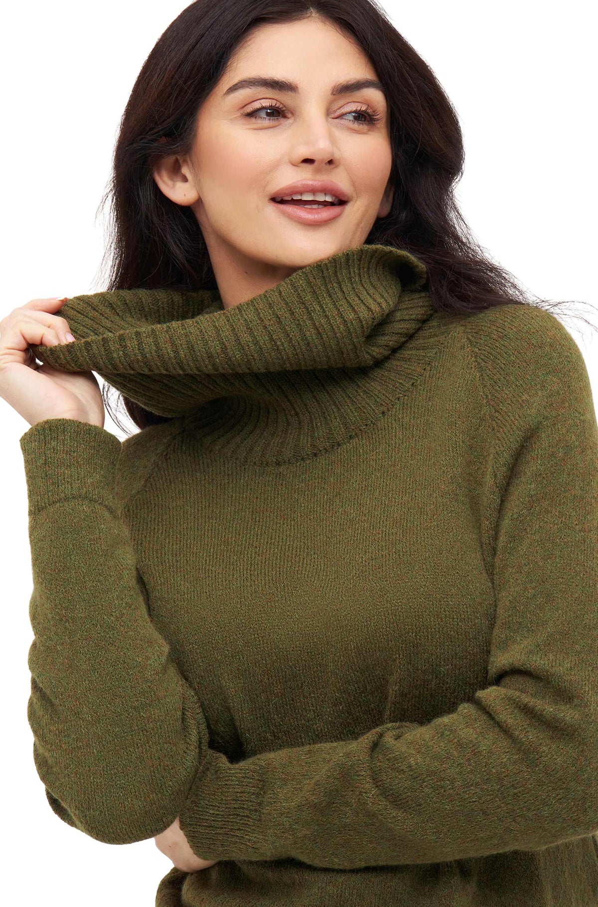 Alpaka Rollkragenpullover COLORES ANDEN-olivgrün
