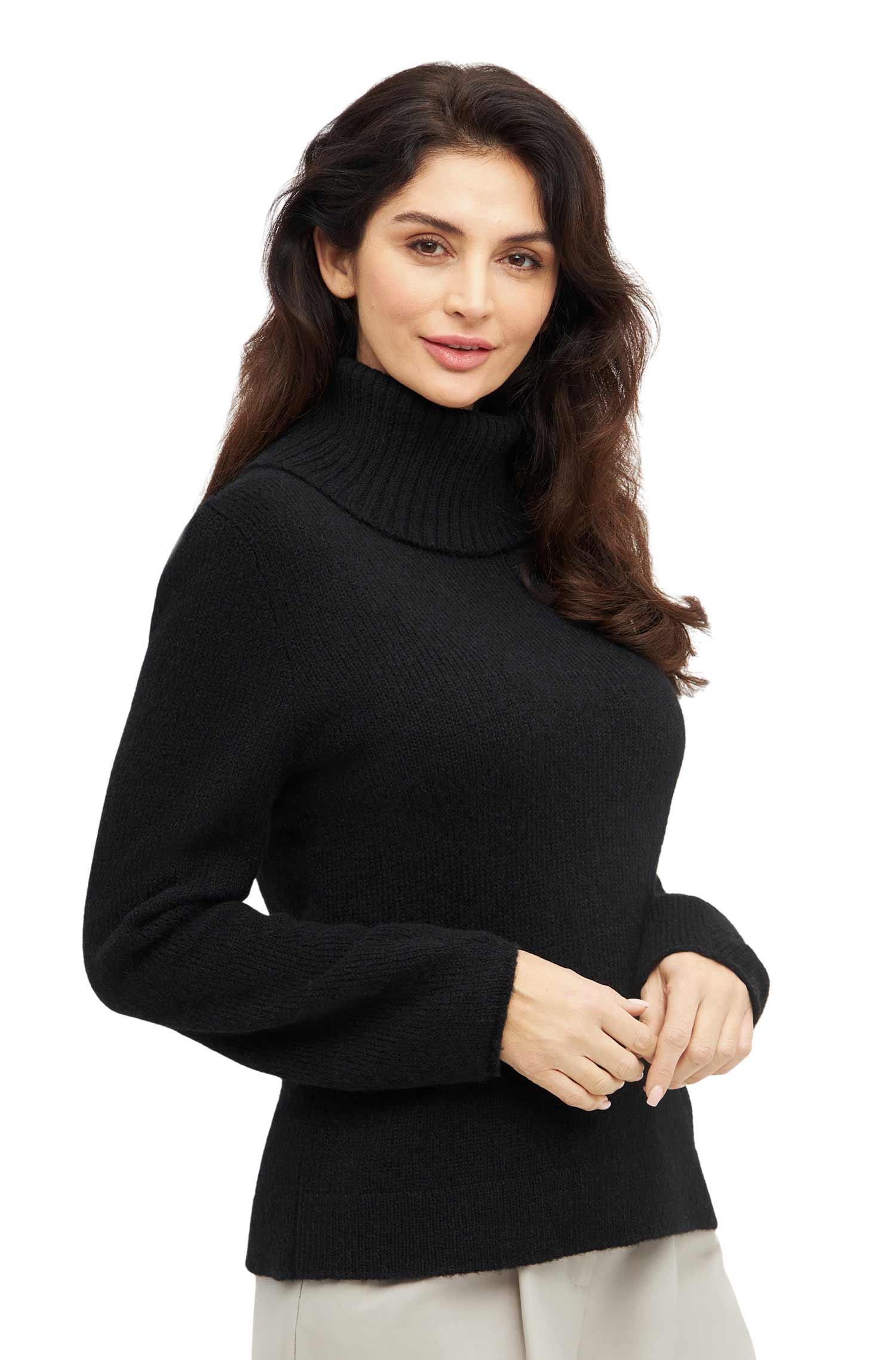 Alpaka Rollkragenpullover PACA-schwarz