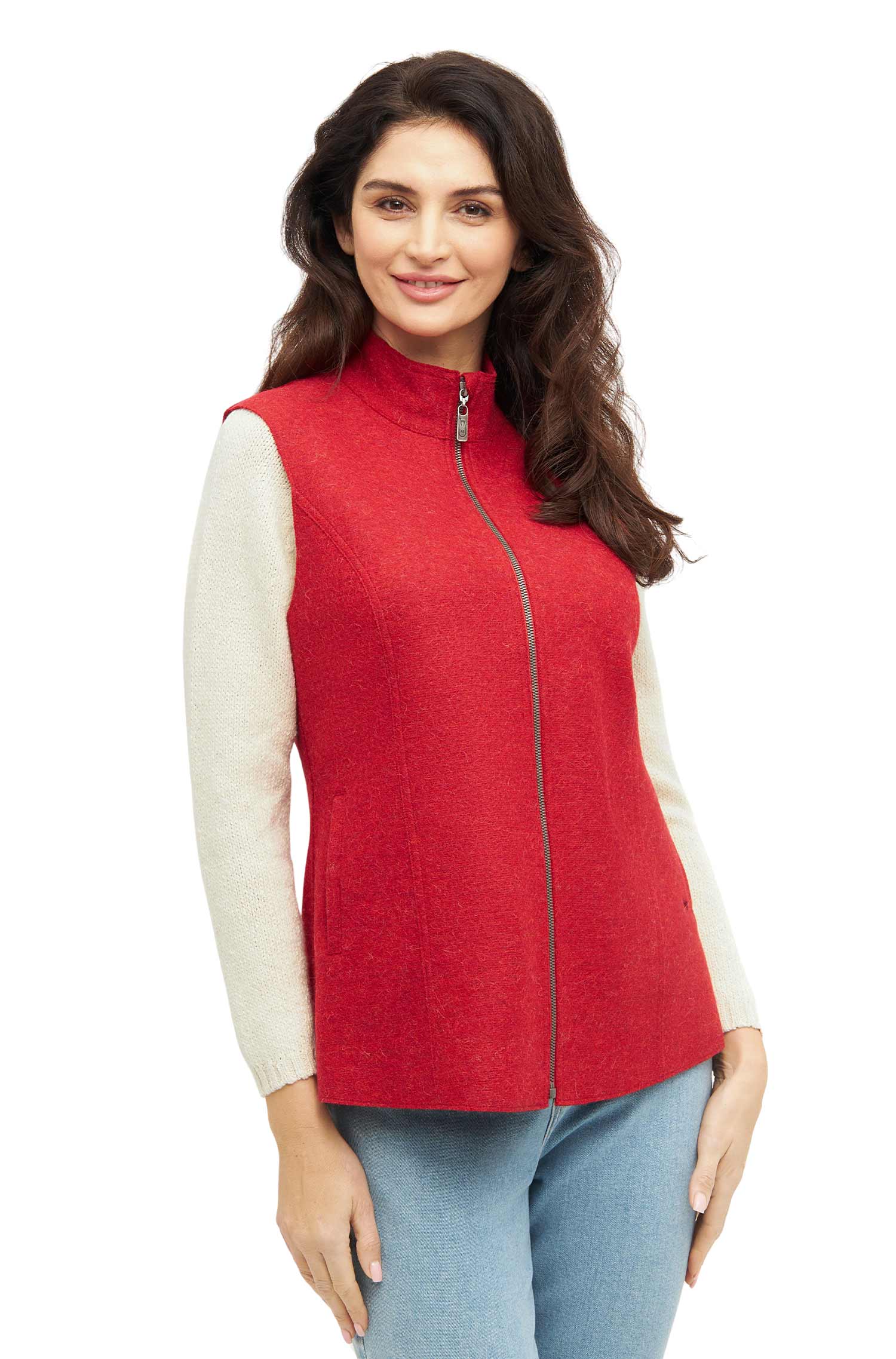 Alpaka Walk-Weste AVELINA-rot