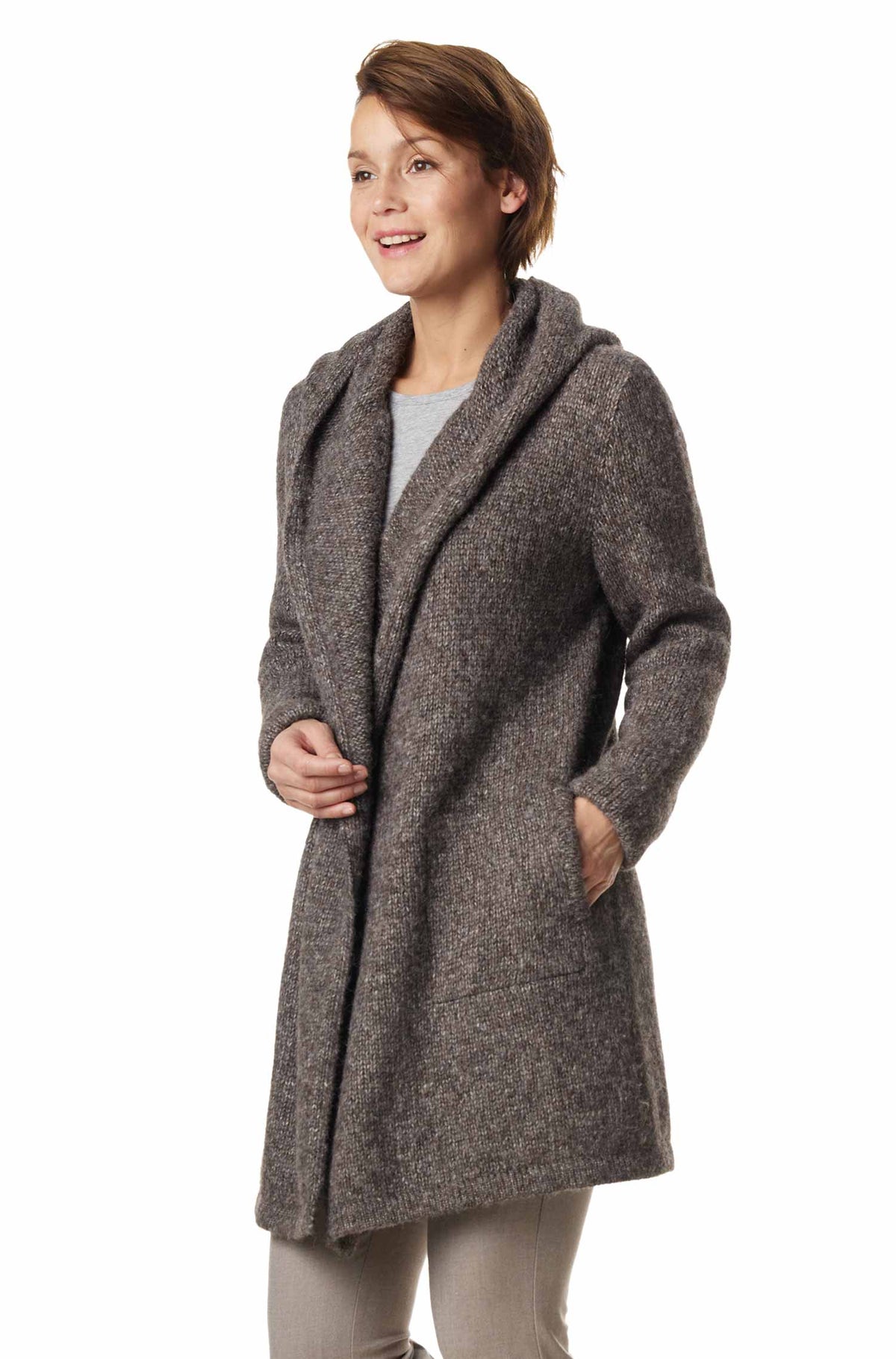 Alpaka Strickjacke ANNABELL-walnussbraun