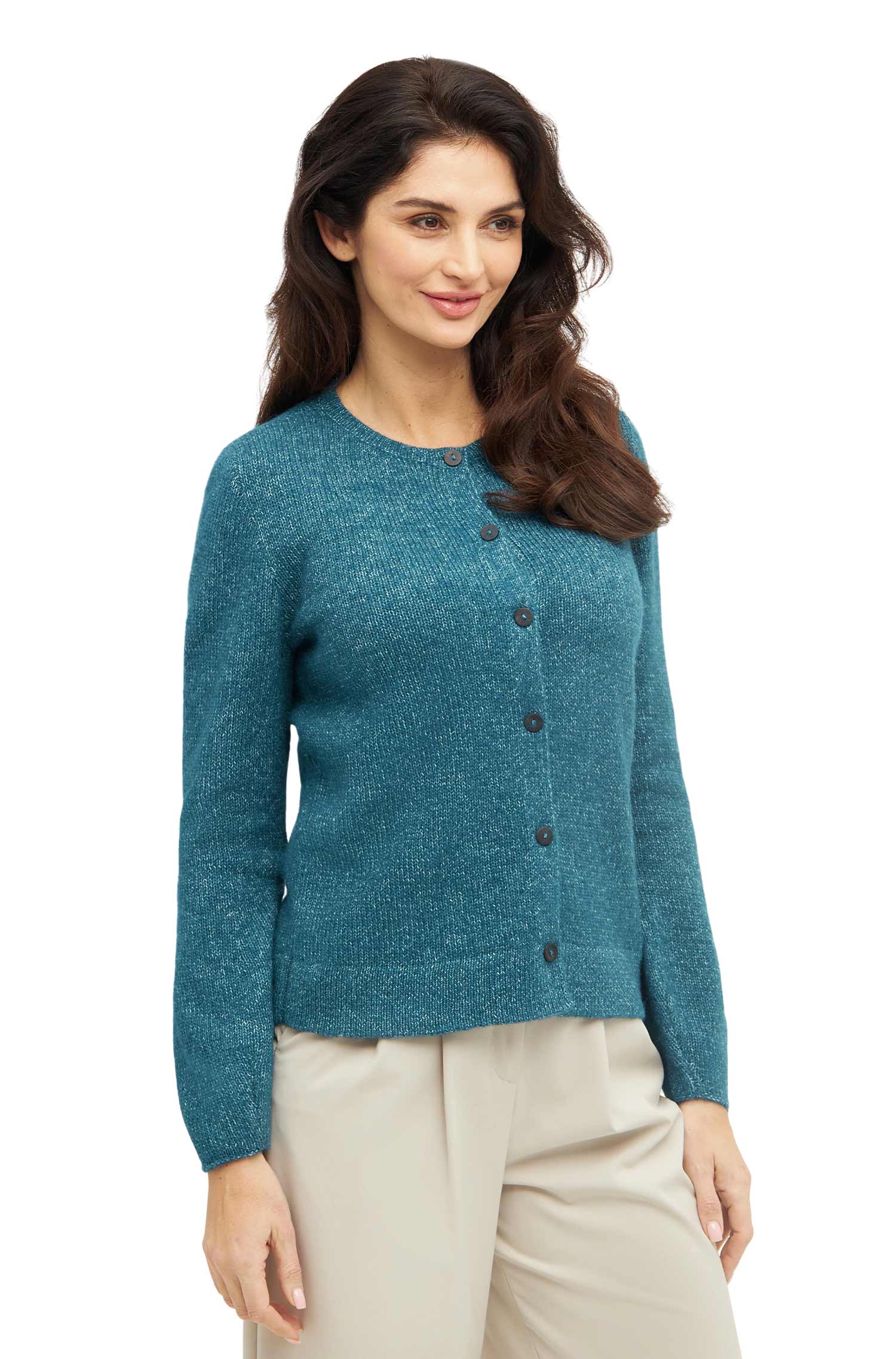 Alpaka Strickjacke PACA-ultramarin