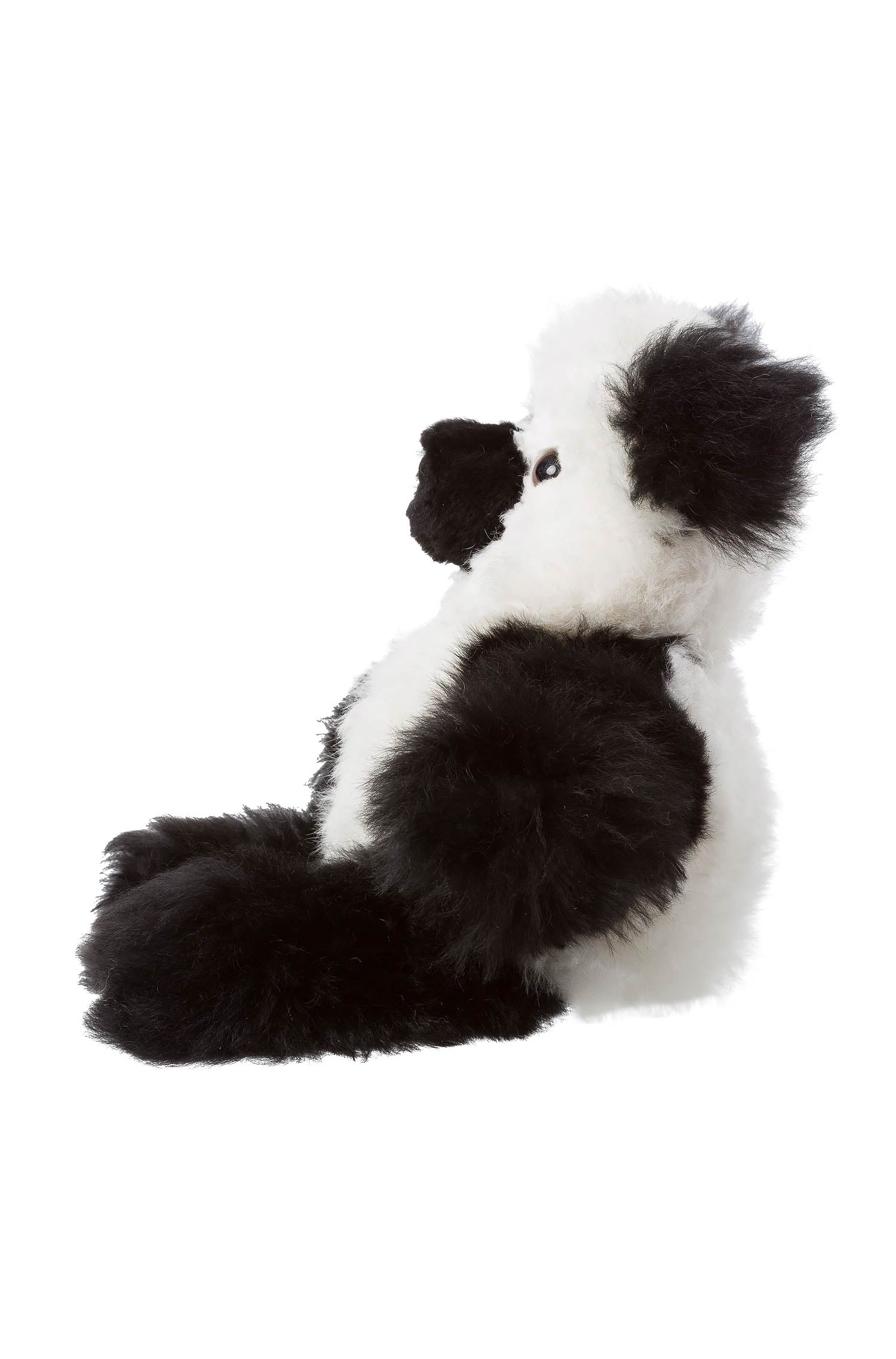 Alpaka Stofftier TEDDY 22cm-schwarz/weiss