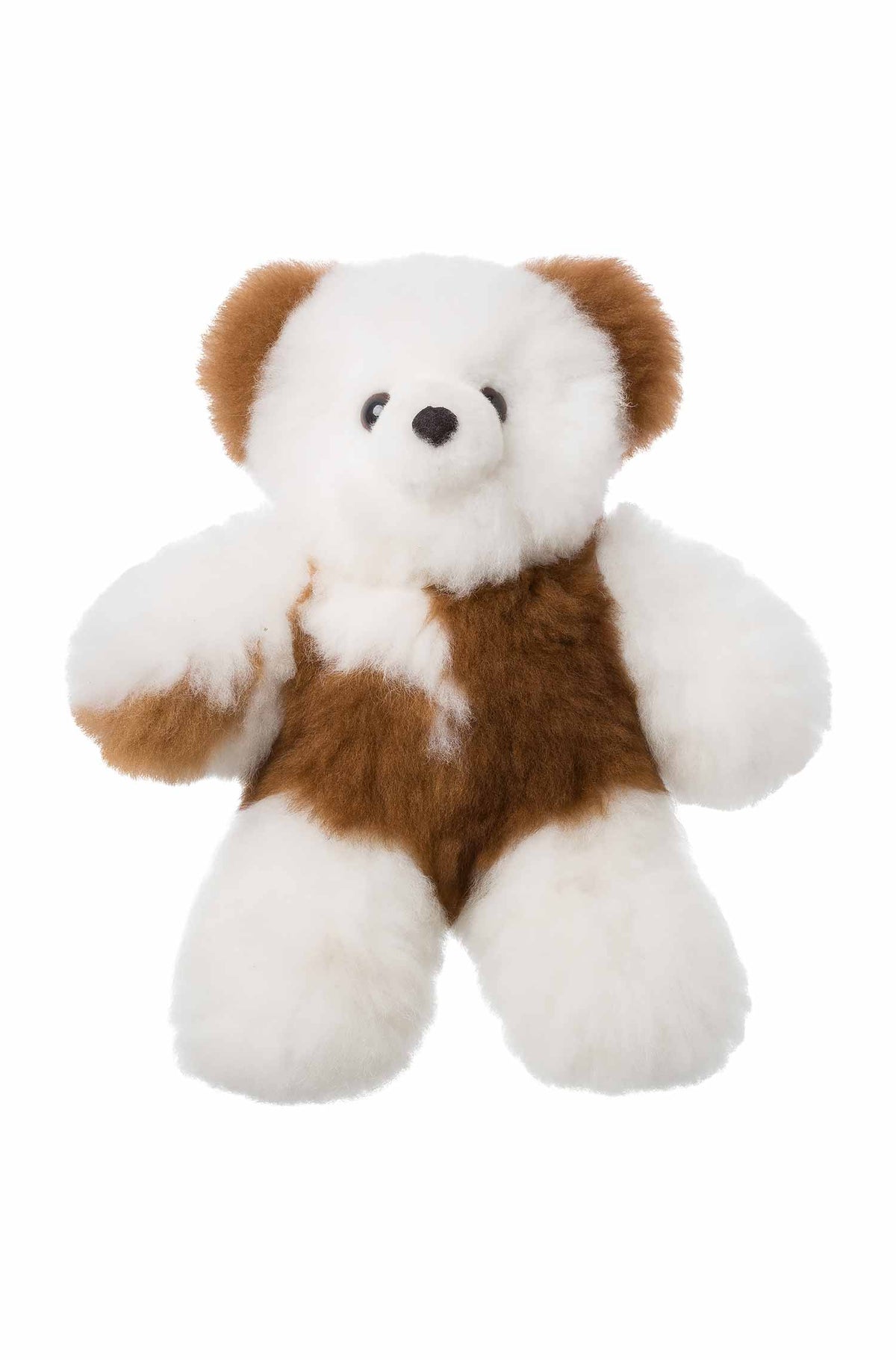 Alpaka Felltier TEDDY 30cm-braun/weiss