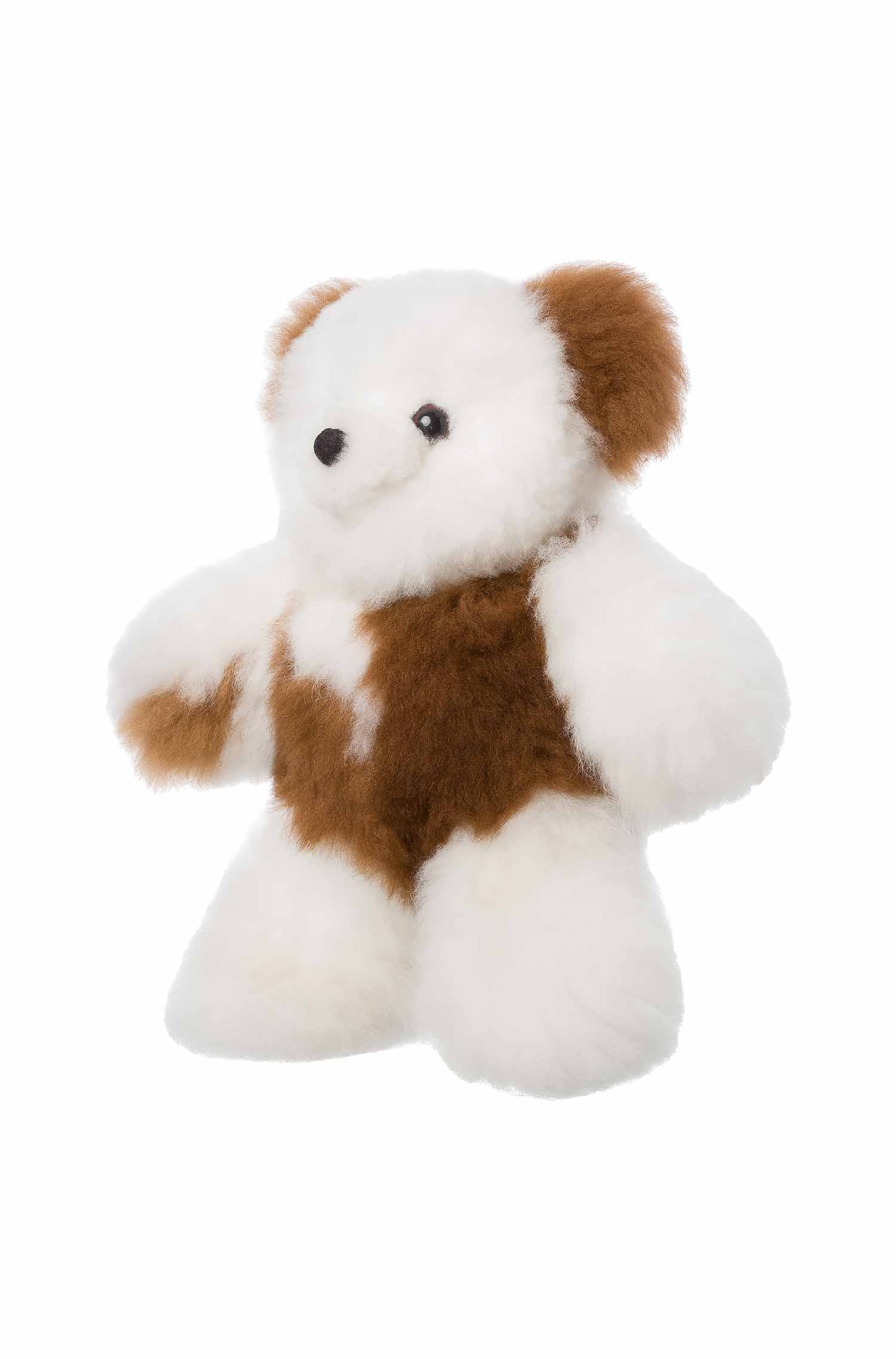 Alpaka Felltier TEDDY 30cm-braun/weiss