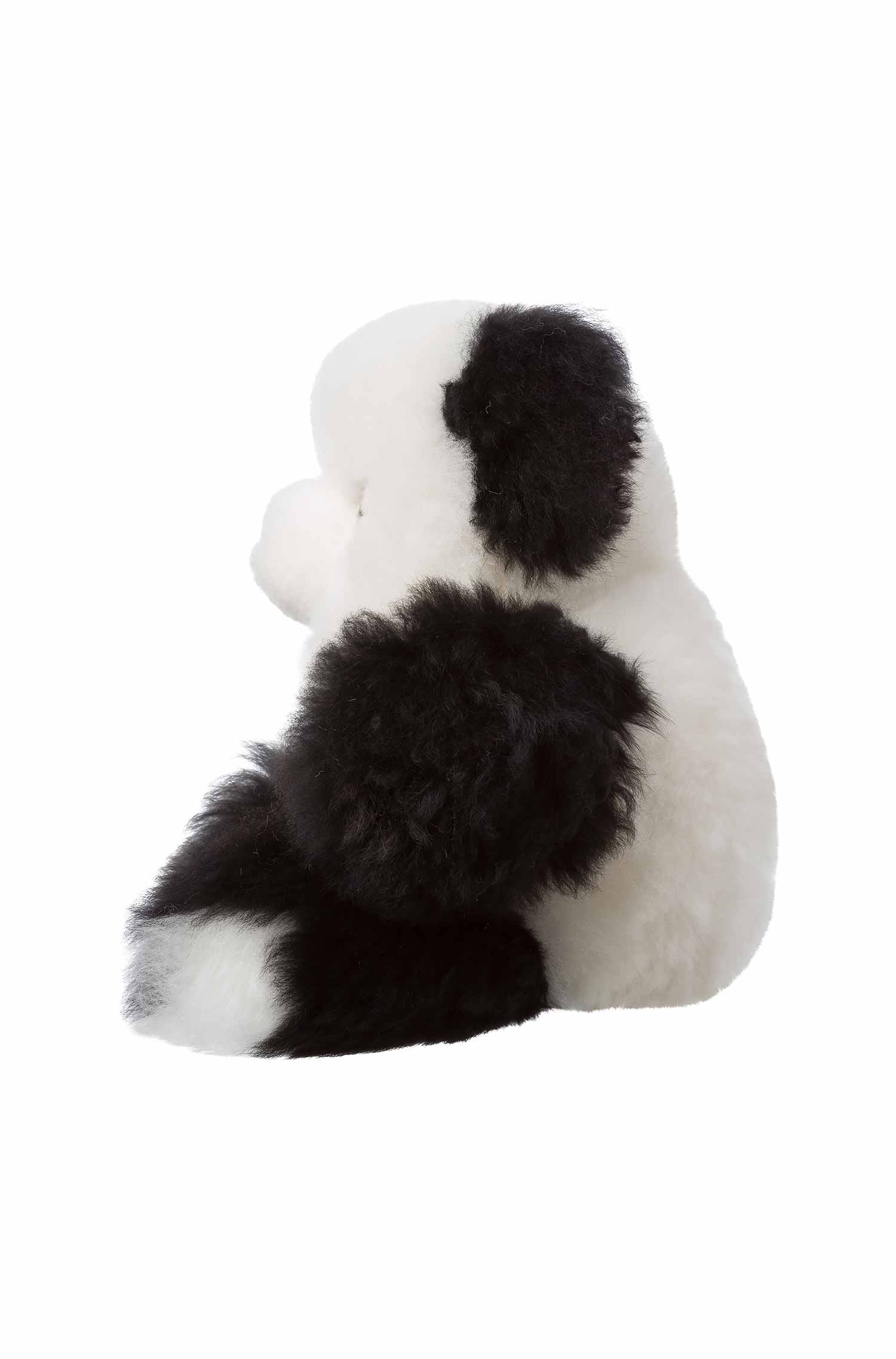 Alpaka Felltier TEDDY 30cm-schwarz/weiss