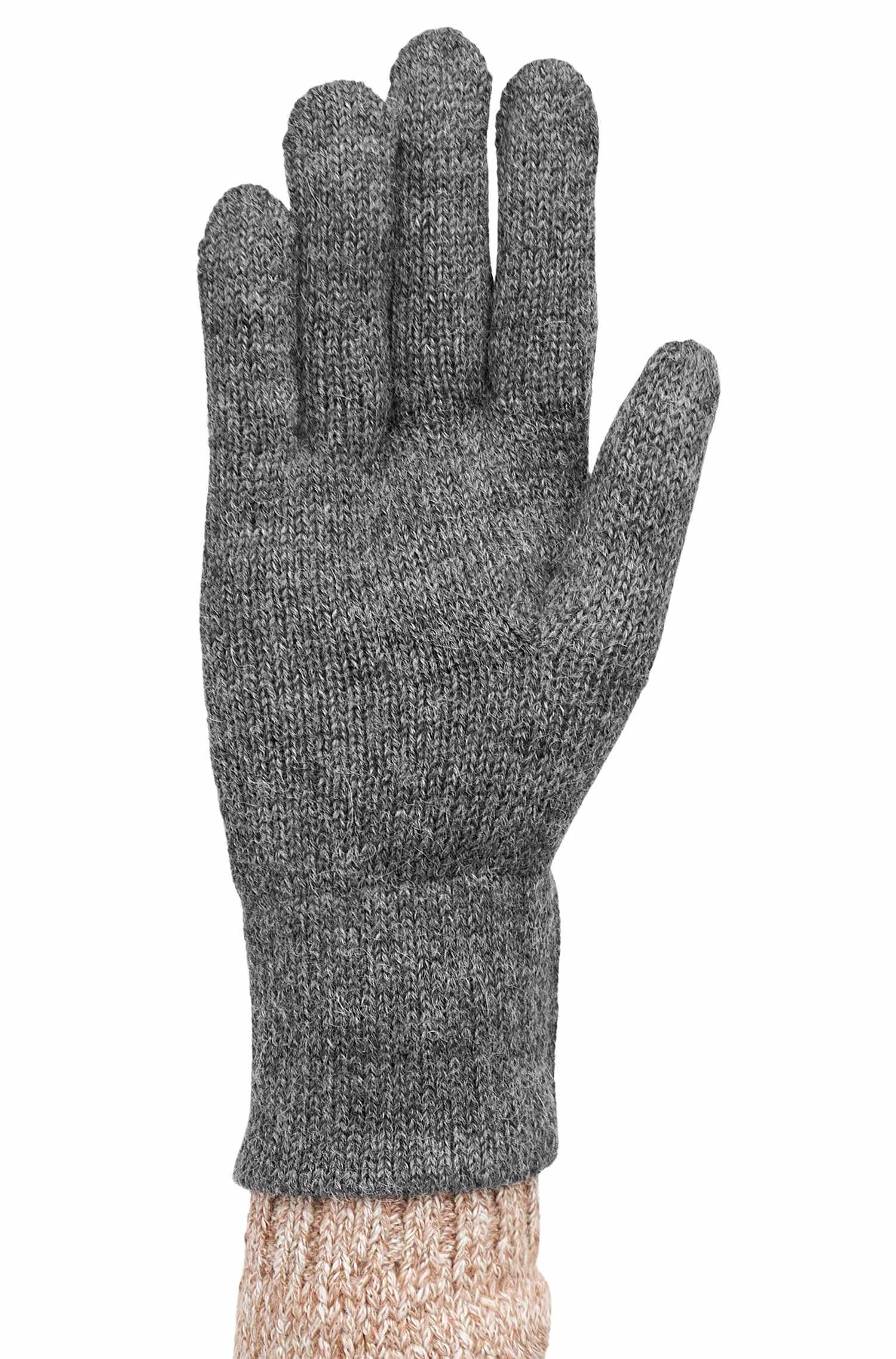 Alpaka Handschuhe UNI-grau