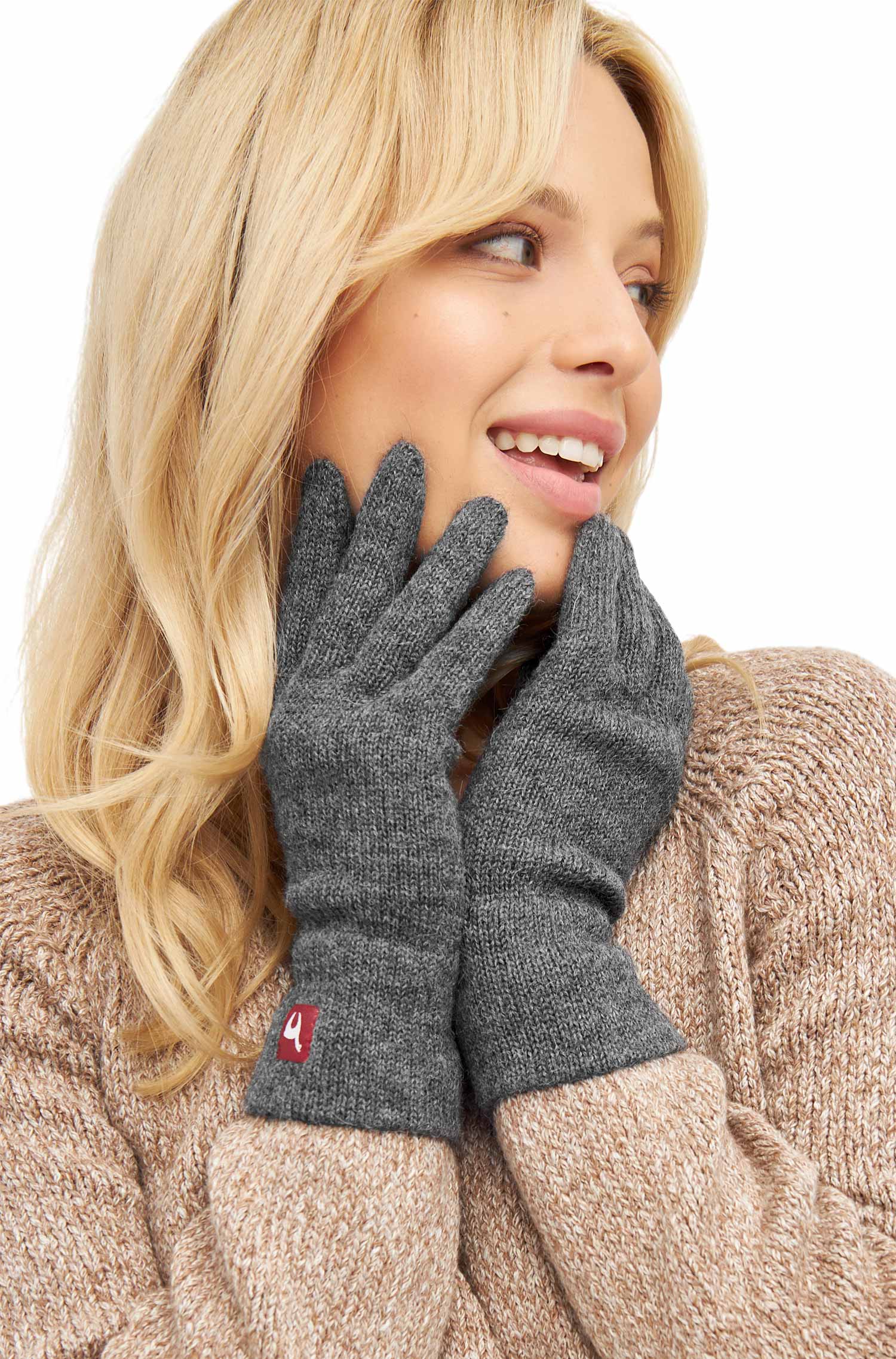 Alpaka Handschuhe UNI-grau