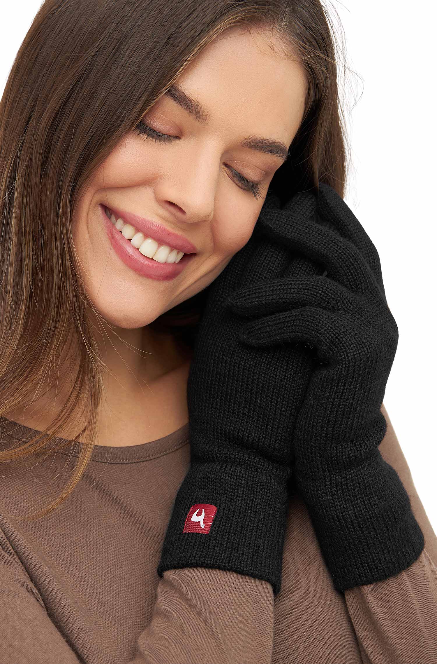 Alpaka Handschuhe UNI-schwarz