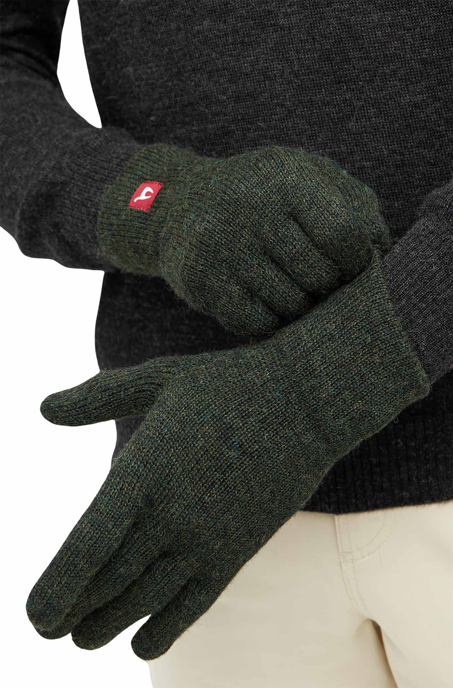 Alpaka Handschuhe UNI-tannengrün