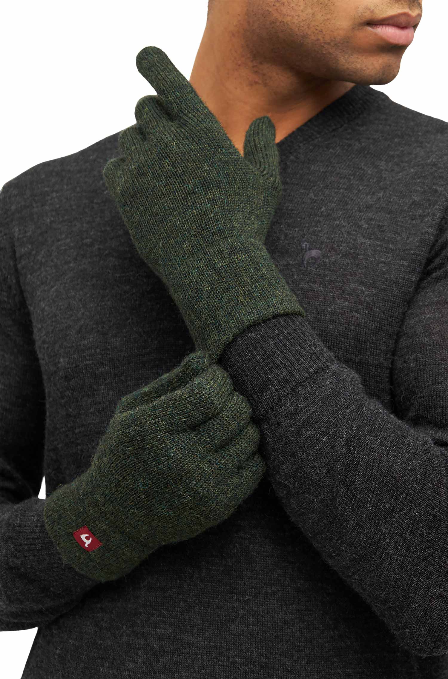 Alpaka Handschuhe UNI-tannengrün