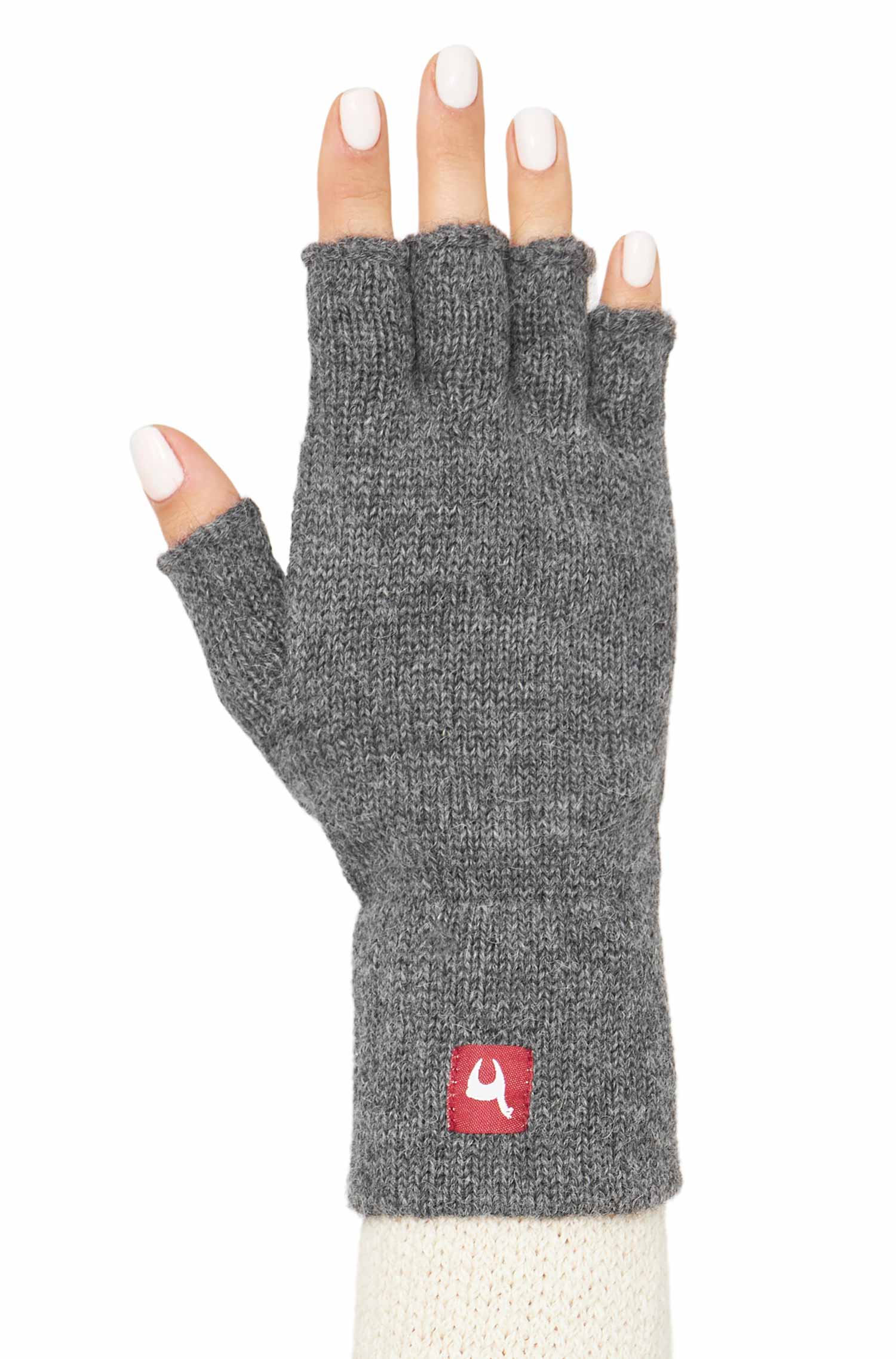 Alpaka Handschuhe UNI fingerlos-grau