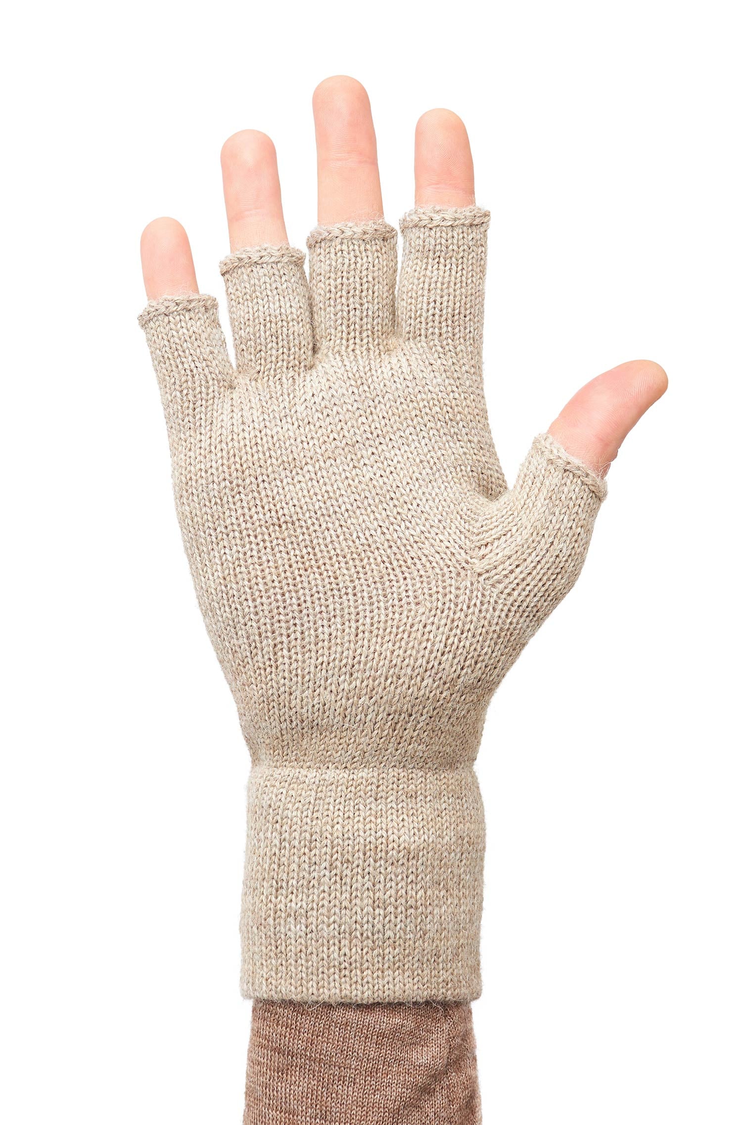 Alpaka Handschuhe UNI fingerlos-sand