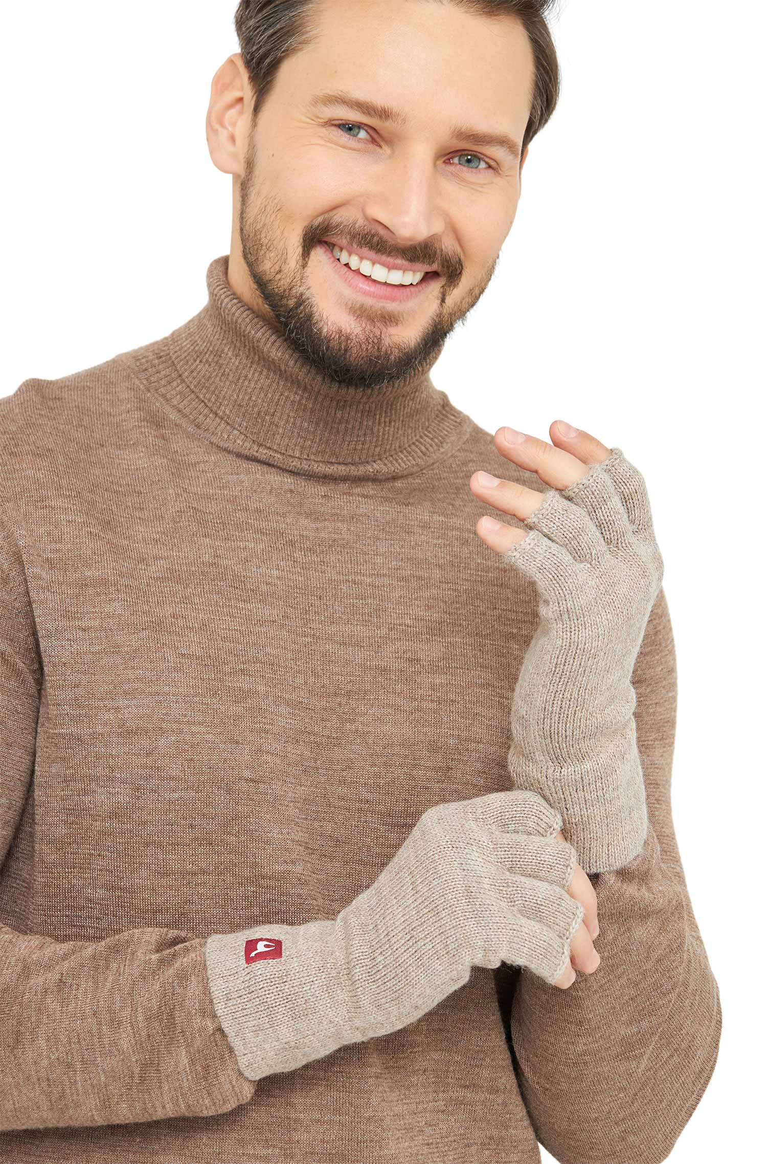Alpaka Handschuhe UNI fingerlos-sand