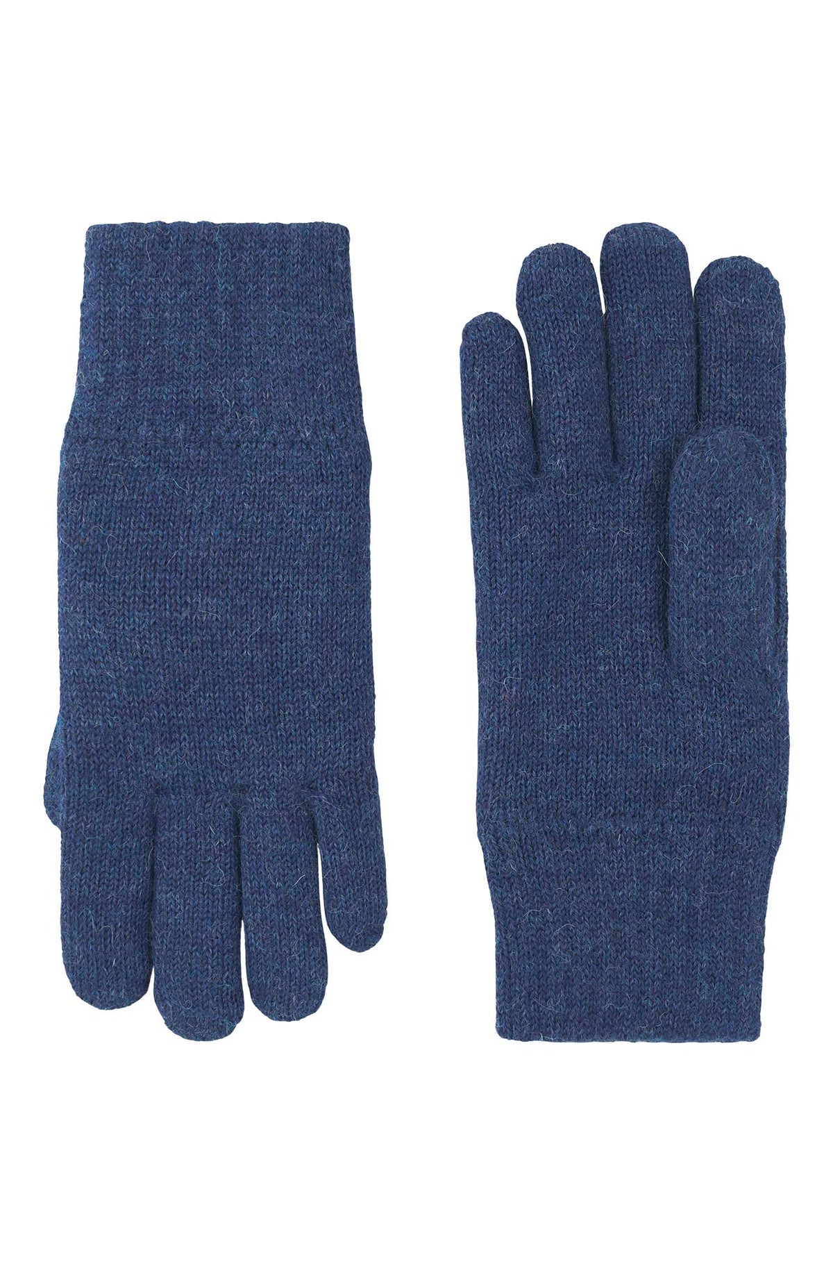 Alpaka Handschuhe UNI | gefüttert-blau meliert