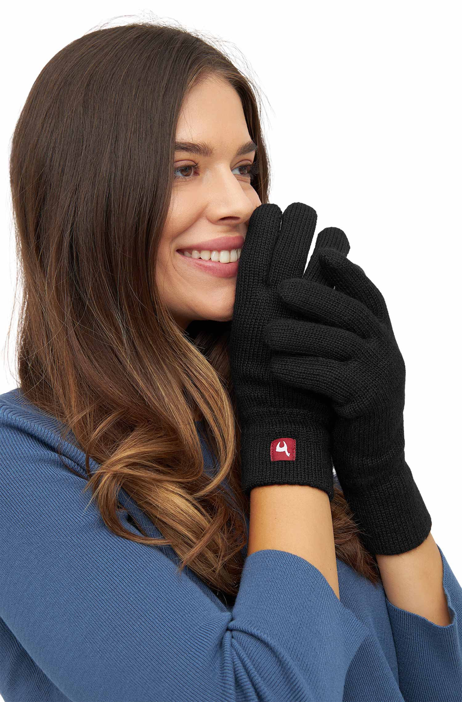 Alpaka Handschuhe UNI | gefüttert-schwarz