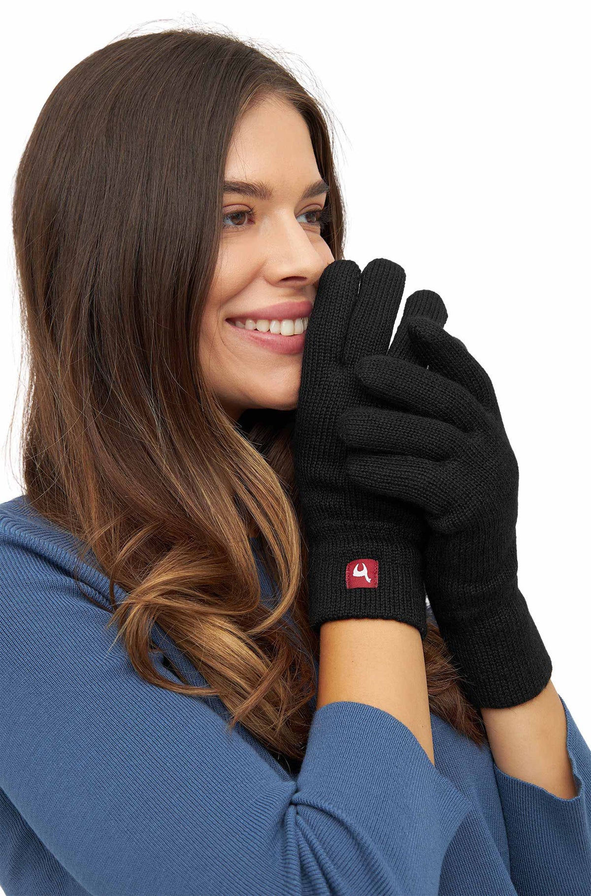 Alpaka Handschuhe UNI | gefüttert-schwarz