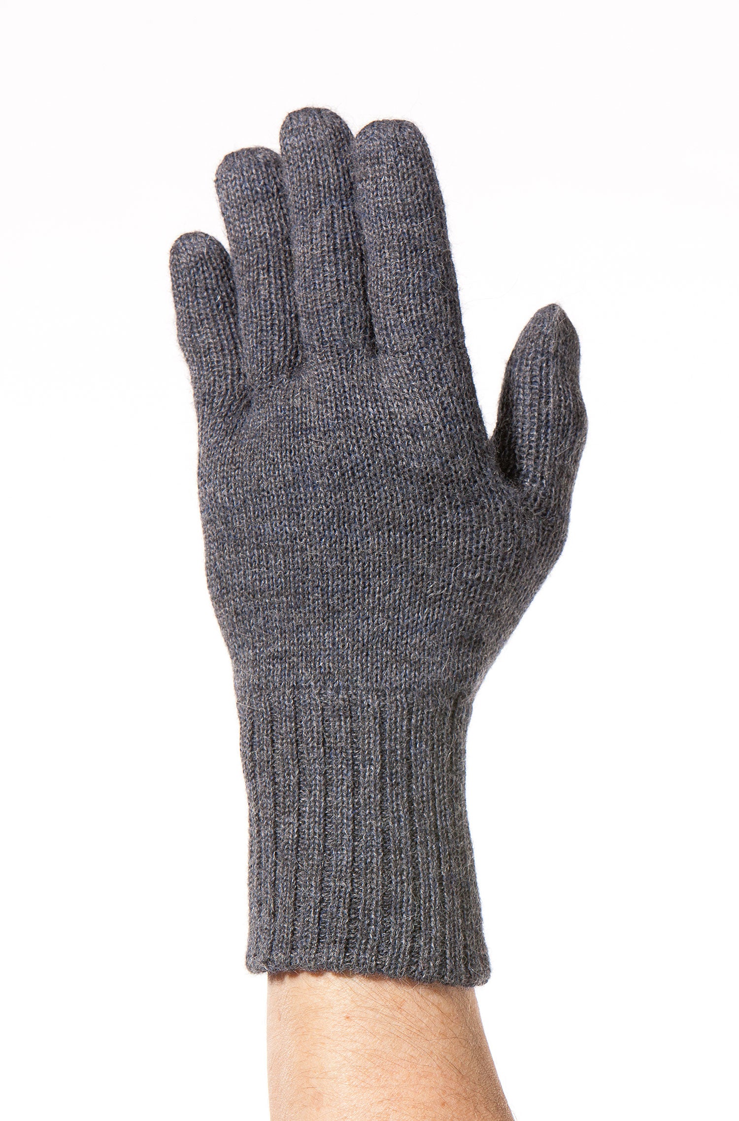 Alpaka Wendehandschuhe WENDBAR-blau/grau