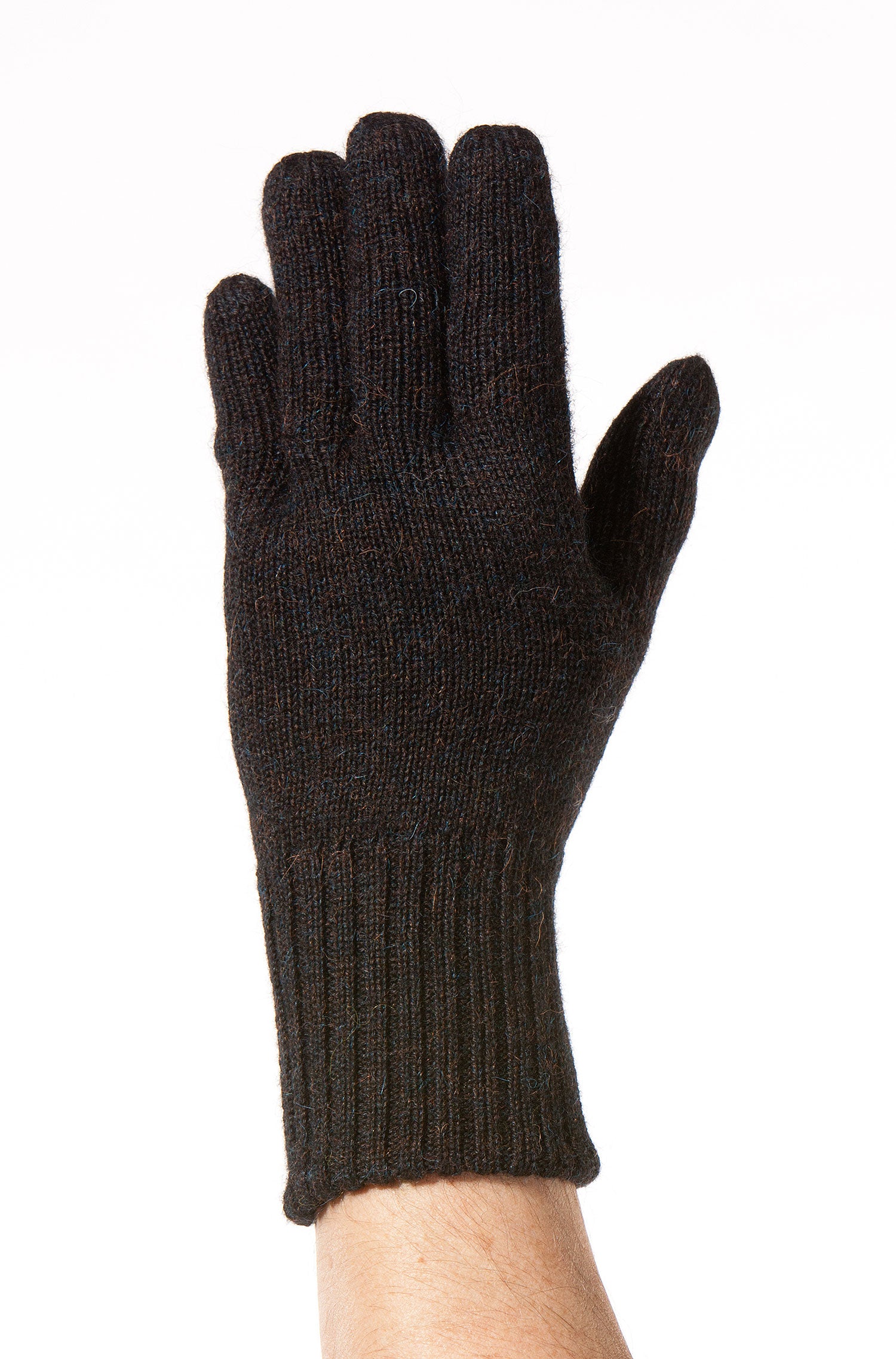 Alpaka Wendehandschuhe WENDBAR-rot/schwarz meliert