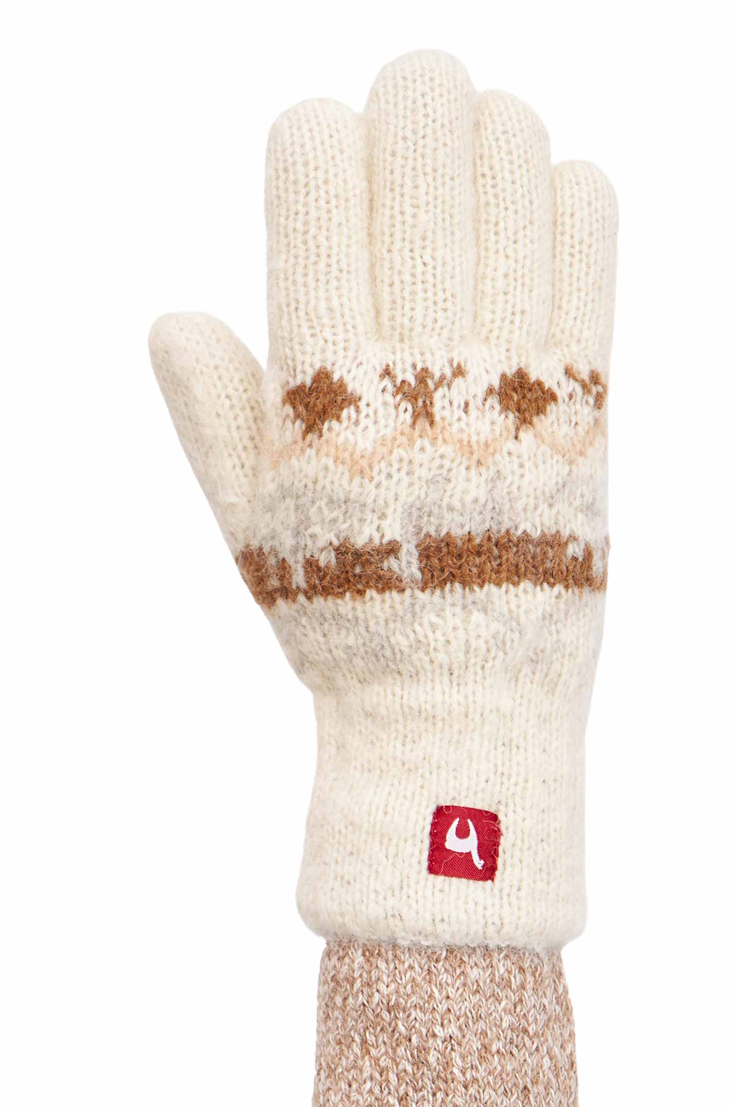 Alpaka Wendehandschuhe NATURA-weiss