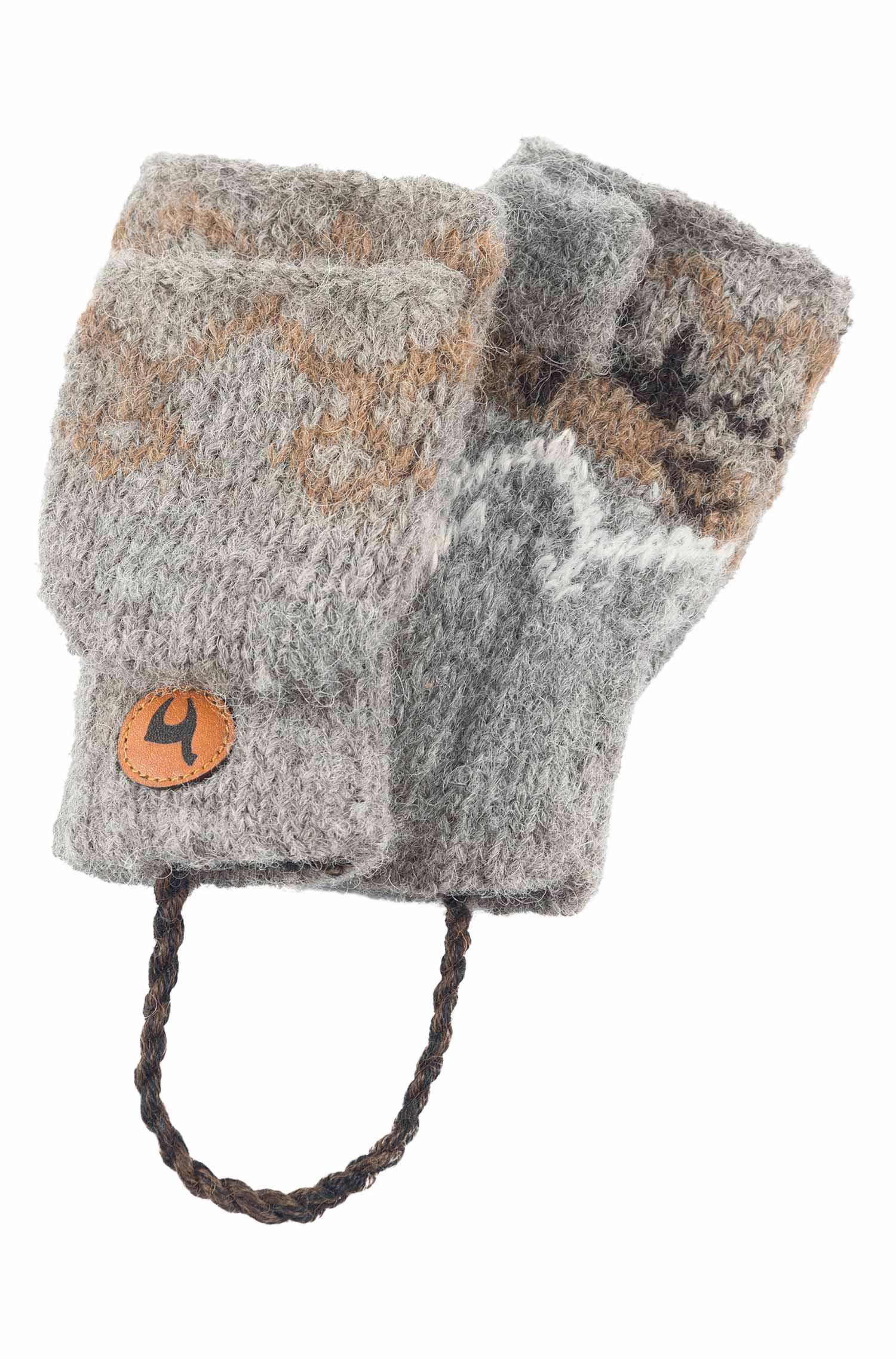 Alpaka Känguru Handschuhe NATURA-anthrazit
