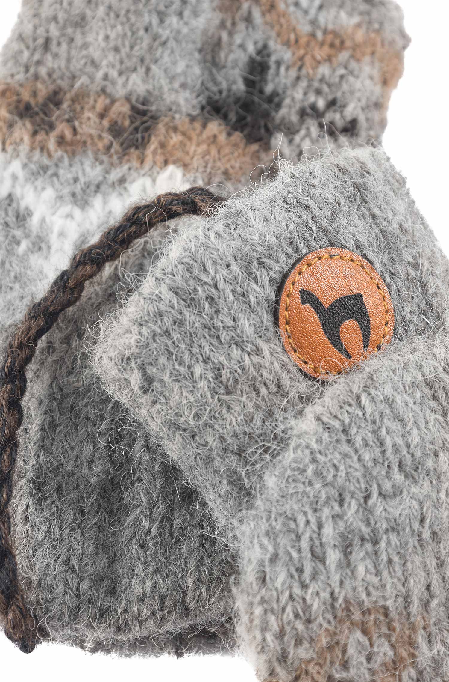 Alpaka Känguru Handschuhe NATURA-anthrazit