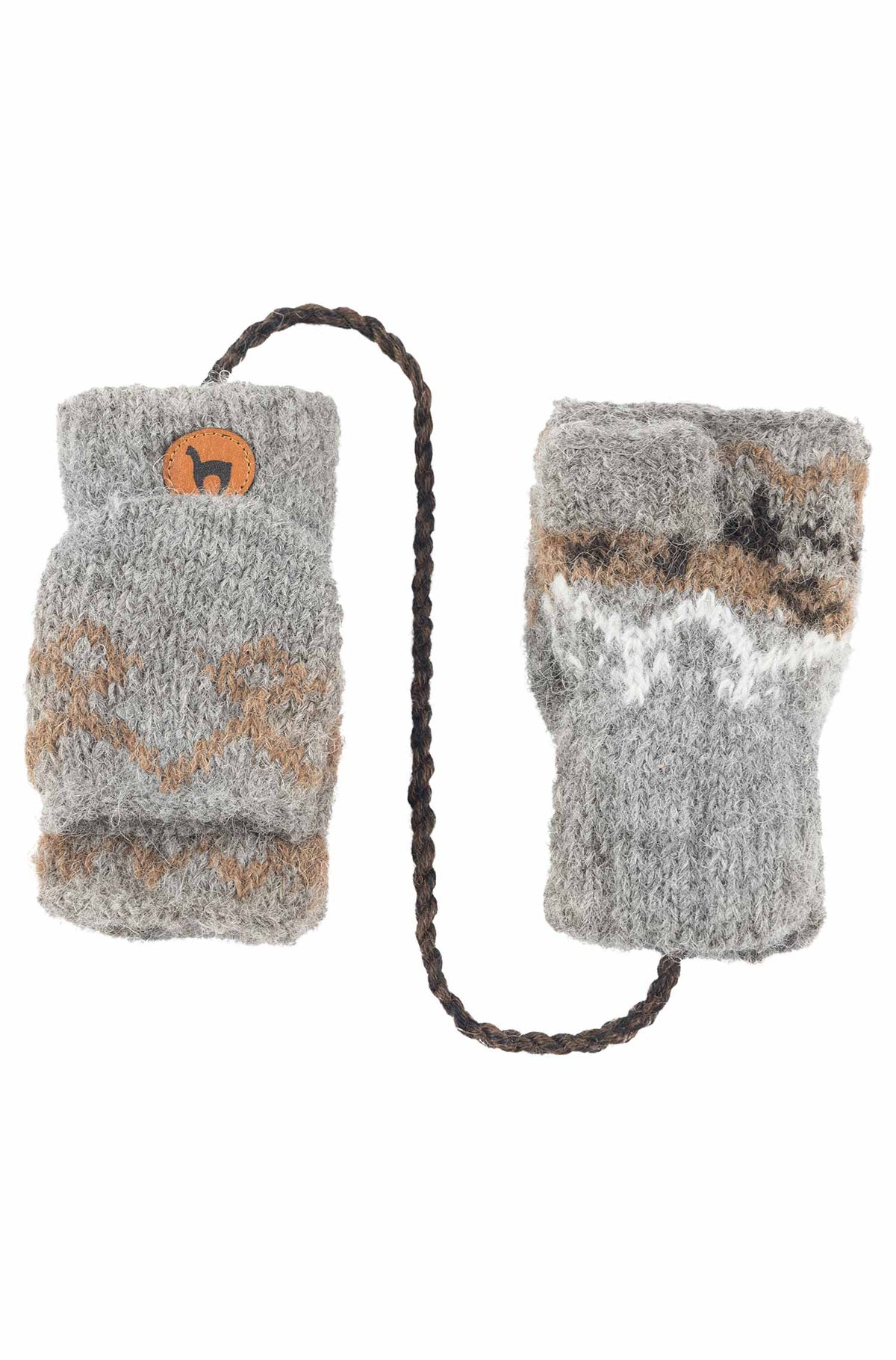 Alpaka Känguru Handschuhe NATURA-dunkelbraun