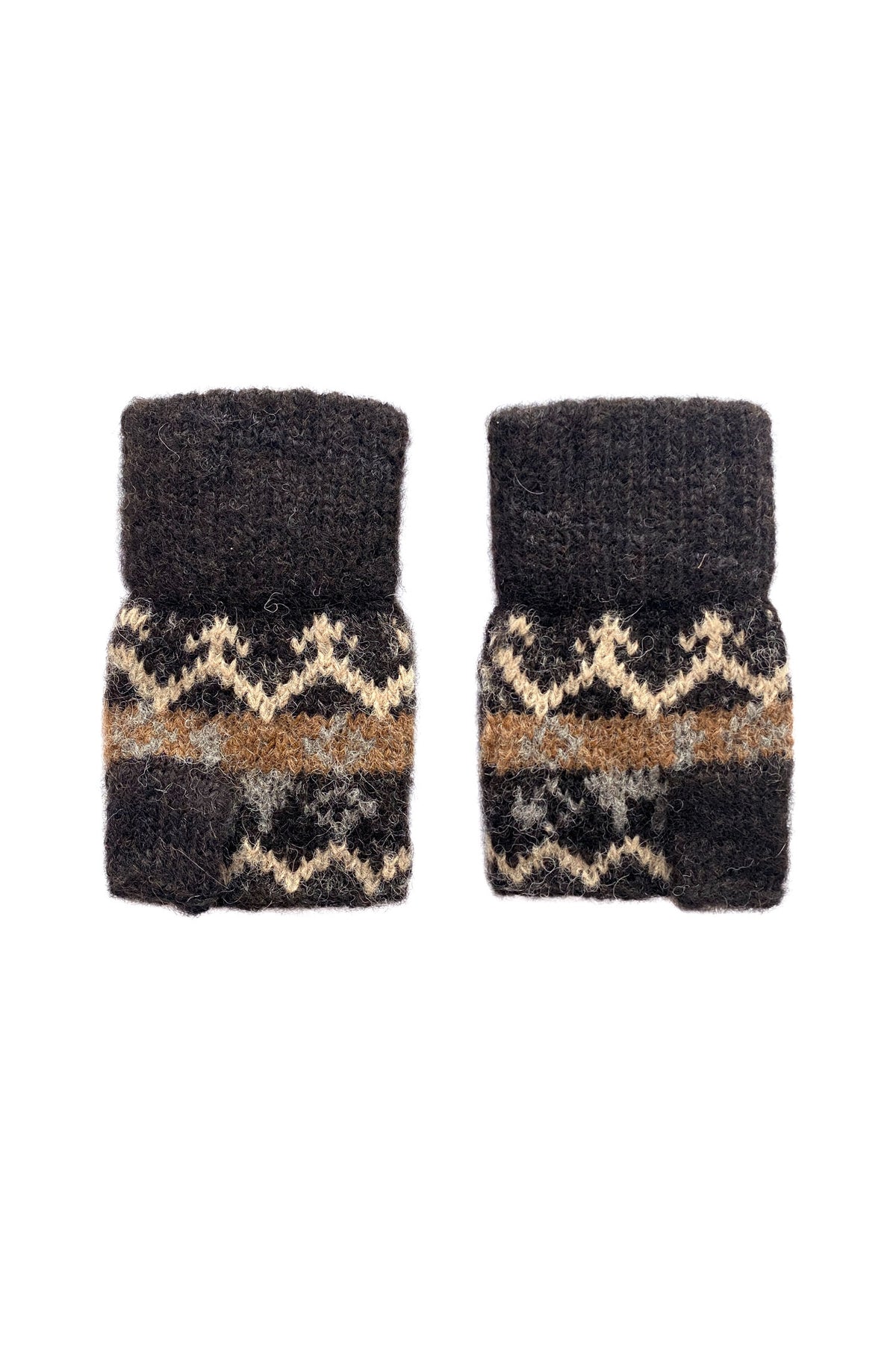 Alpaka Känguru Handschuhe NATURA-dunkelbraun