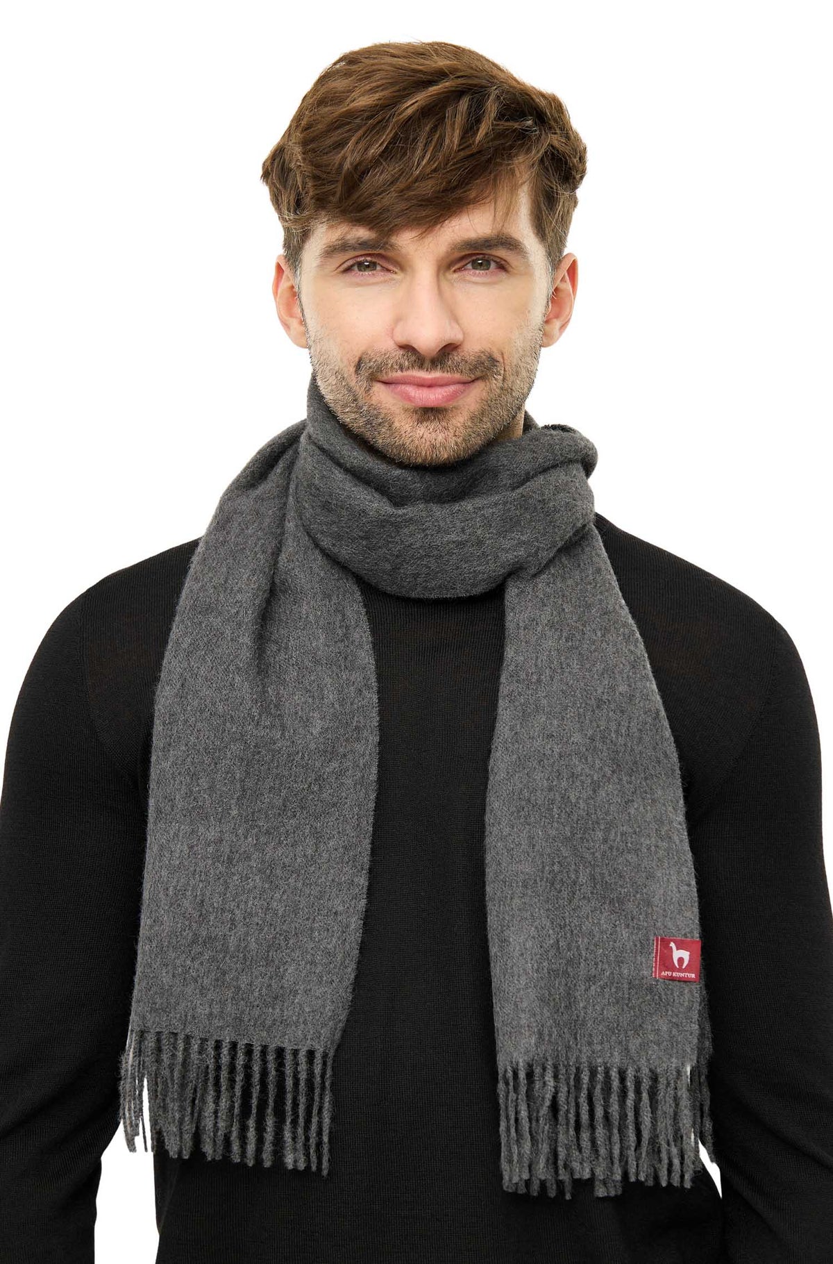 Alpaka Webschal UNI-grau