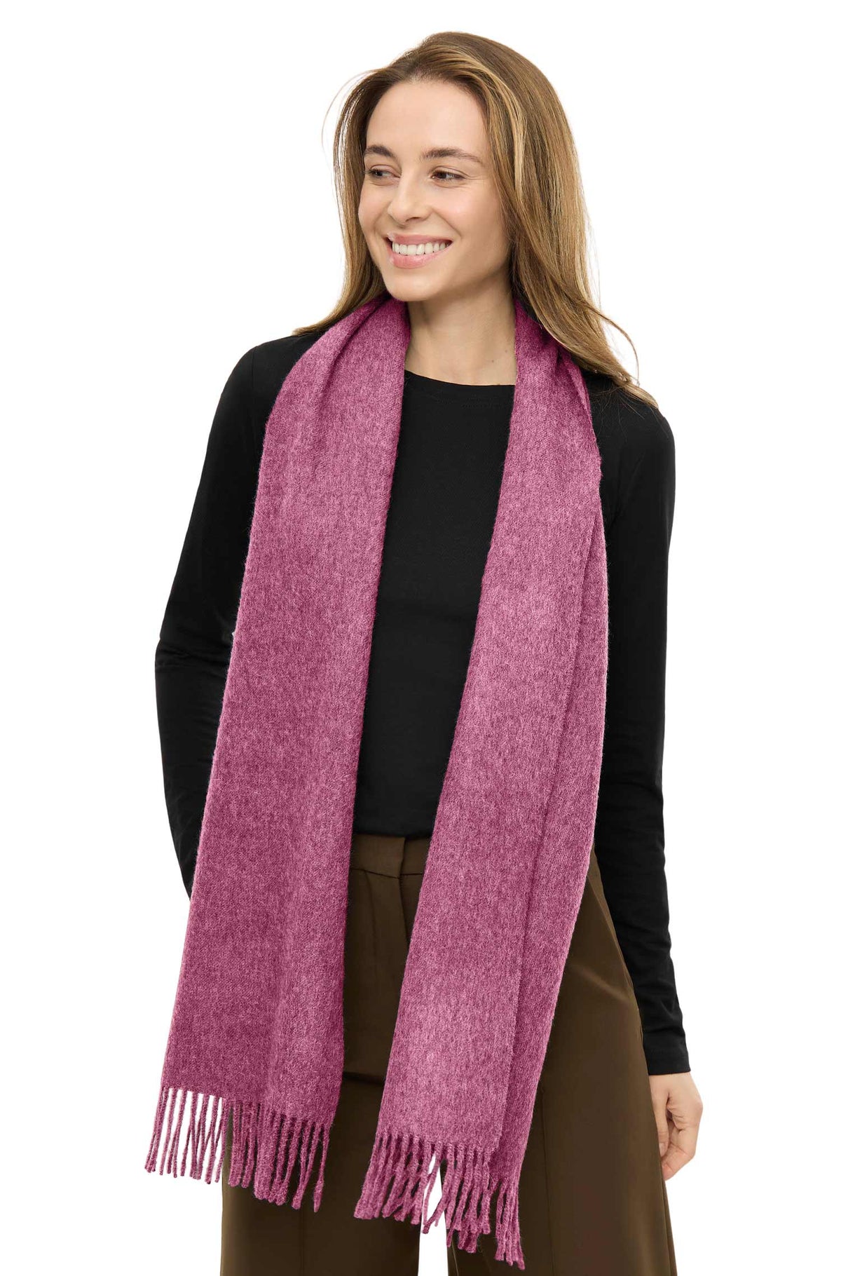 Alpaka Webschal UNI-magenta melange