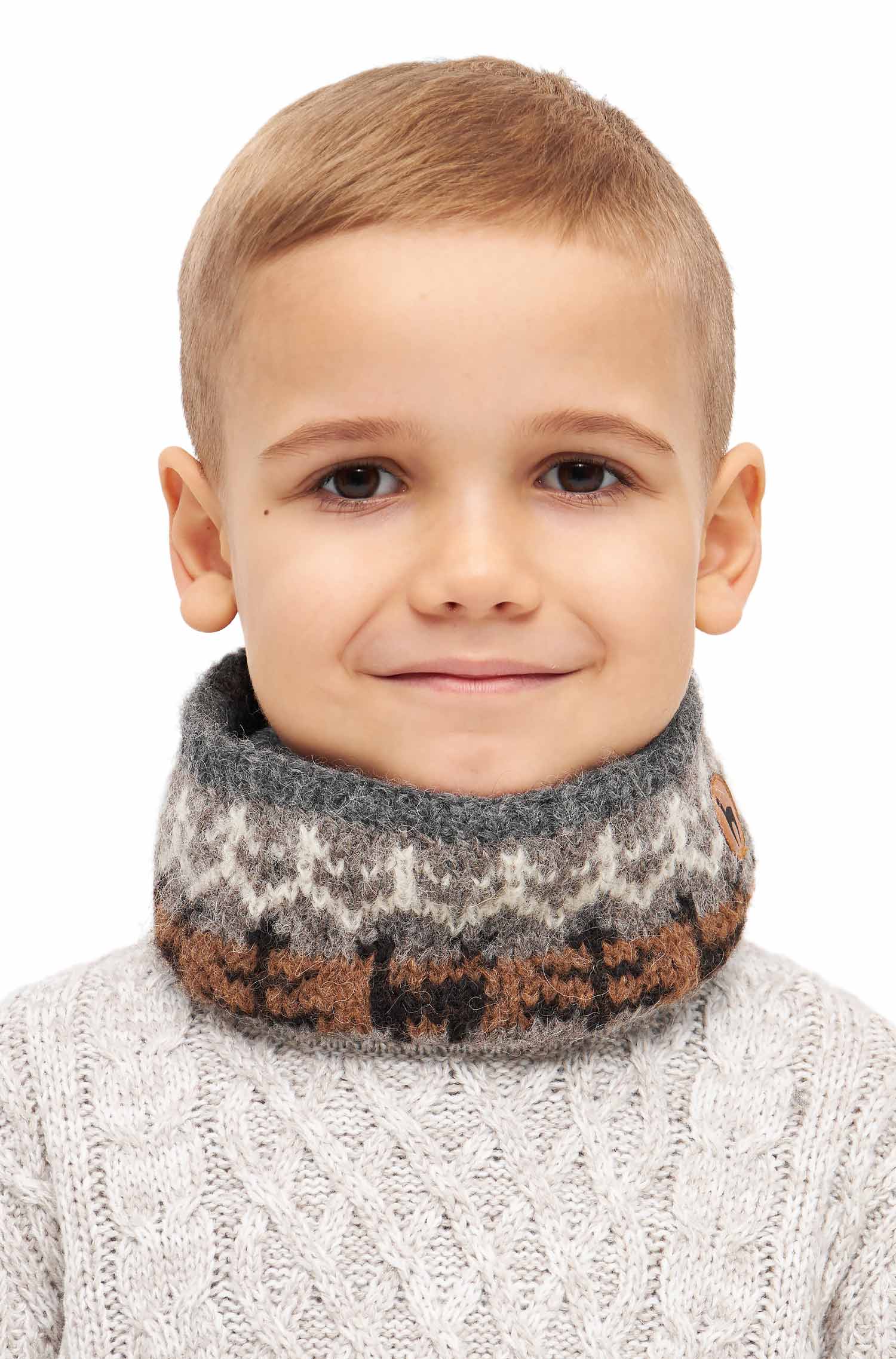 Alpaka Loop-Schal NATURA aus 100% ungefärbtem Alpaka-anthrazit