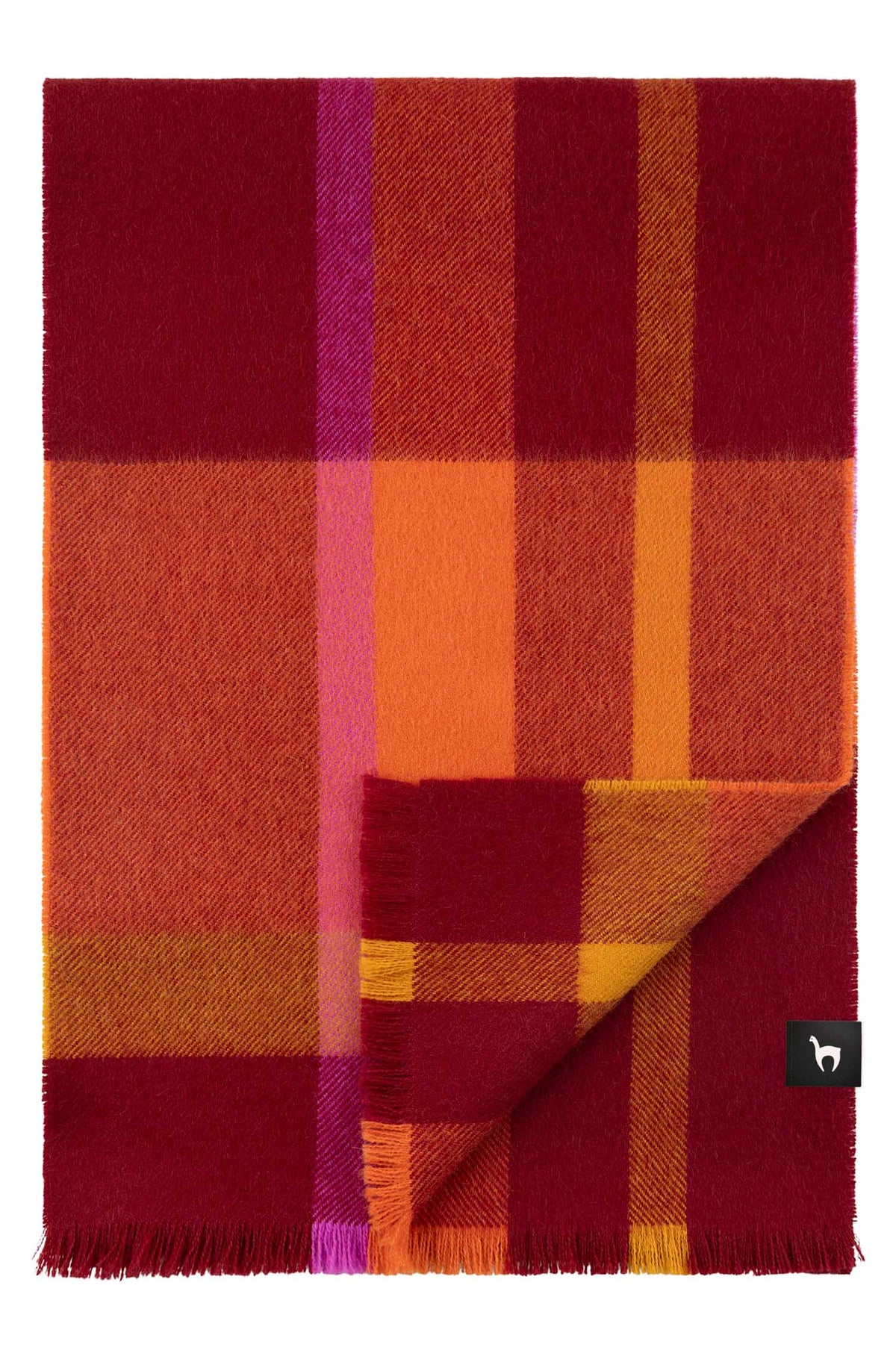 Alpaka Webschal ALEGRO-rot/orange