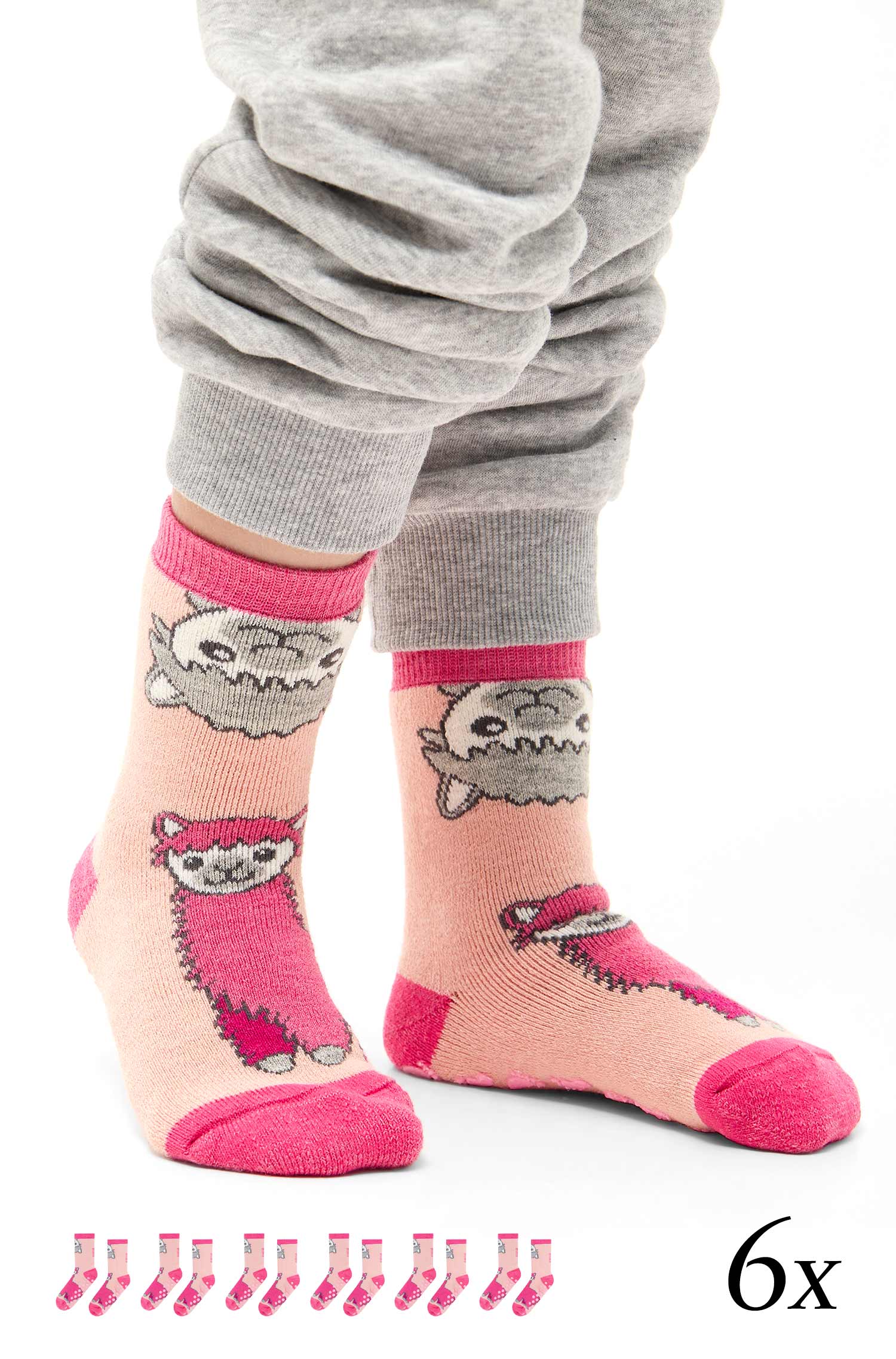 Alpaka Socken ABS | 6er-Pack-pink