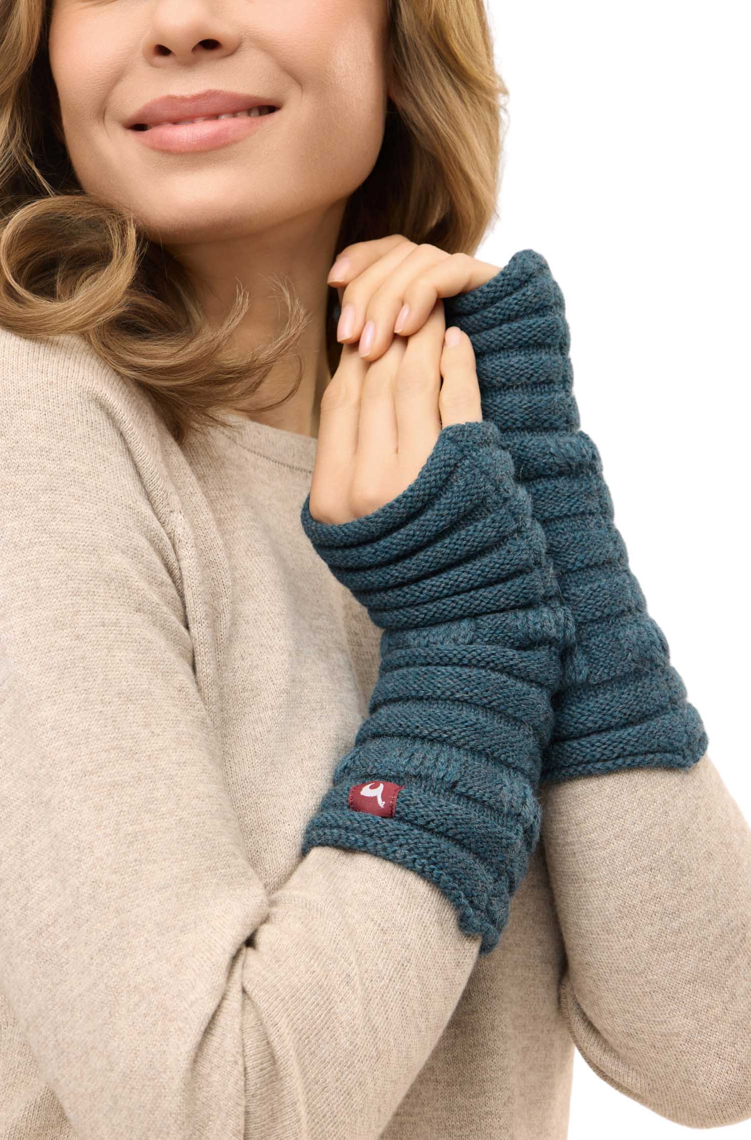 Alpaka Armstulpen ESPIGA-rauchblau