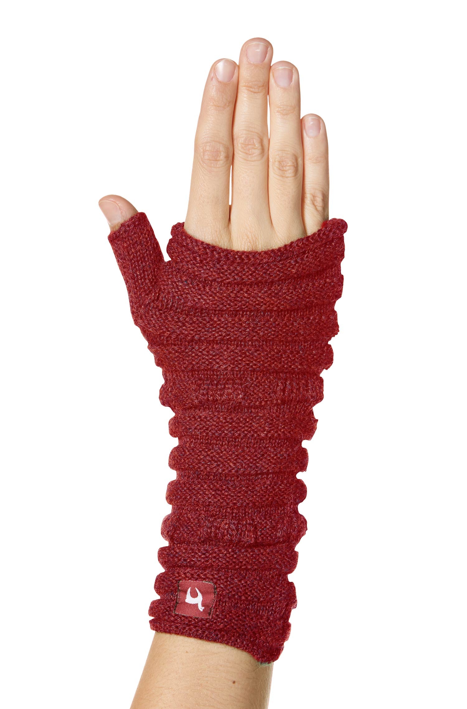 Alpaka Armstulpen ESPIGA-rot meliert