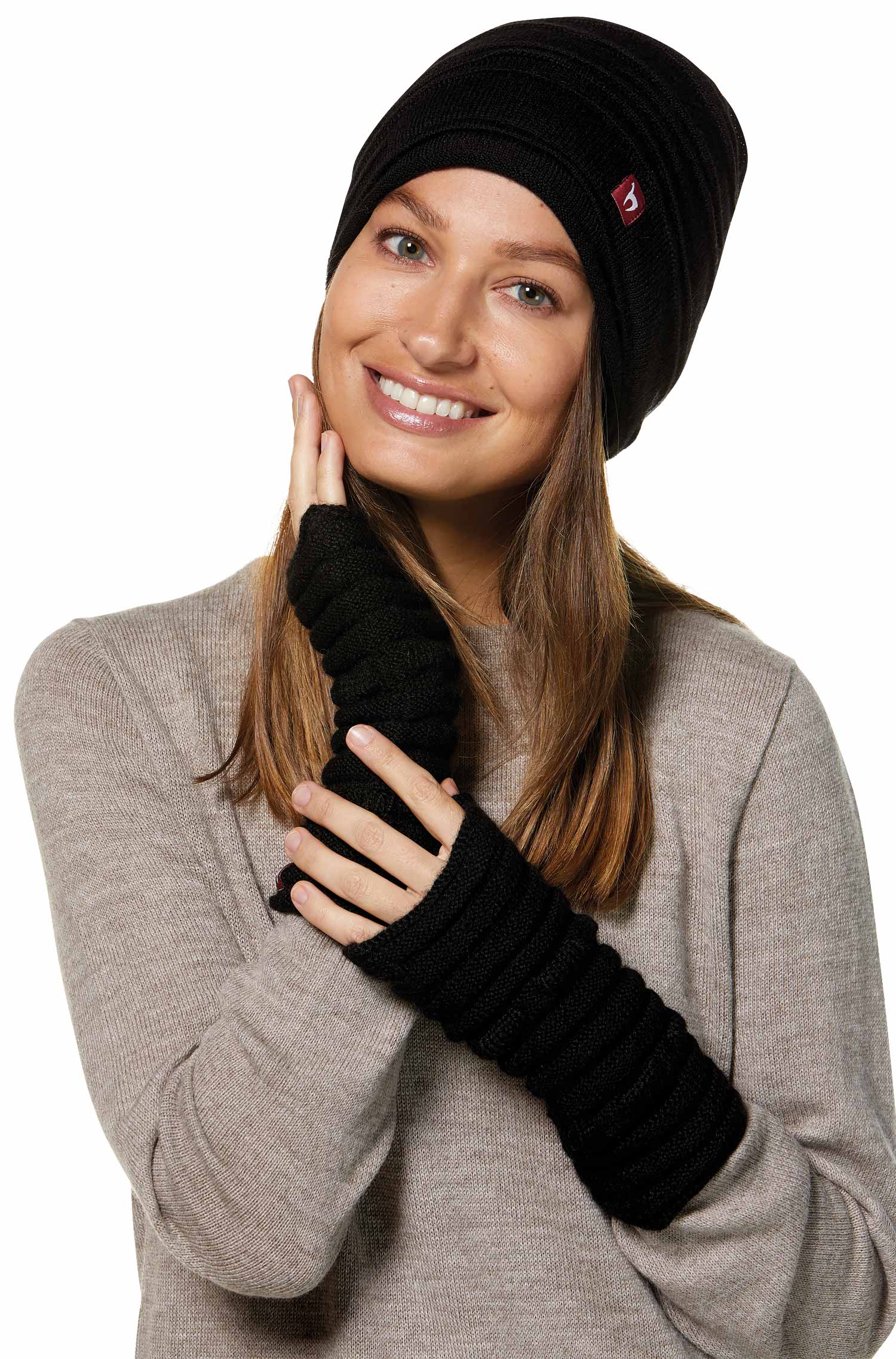 Alpaka Armstulpen ESPIGA-schwarz