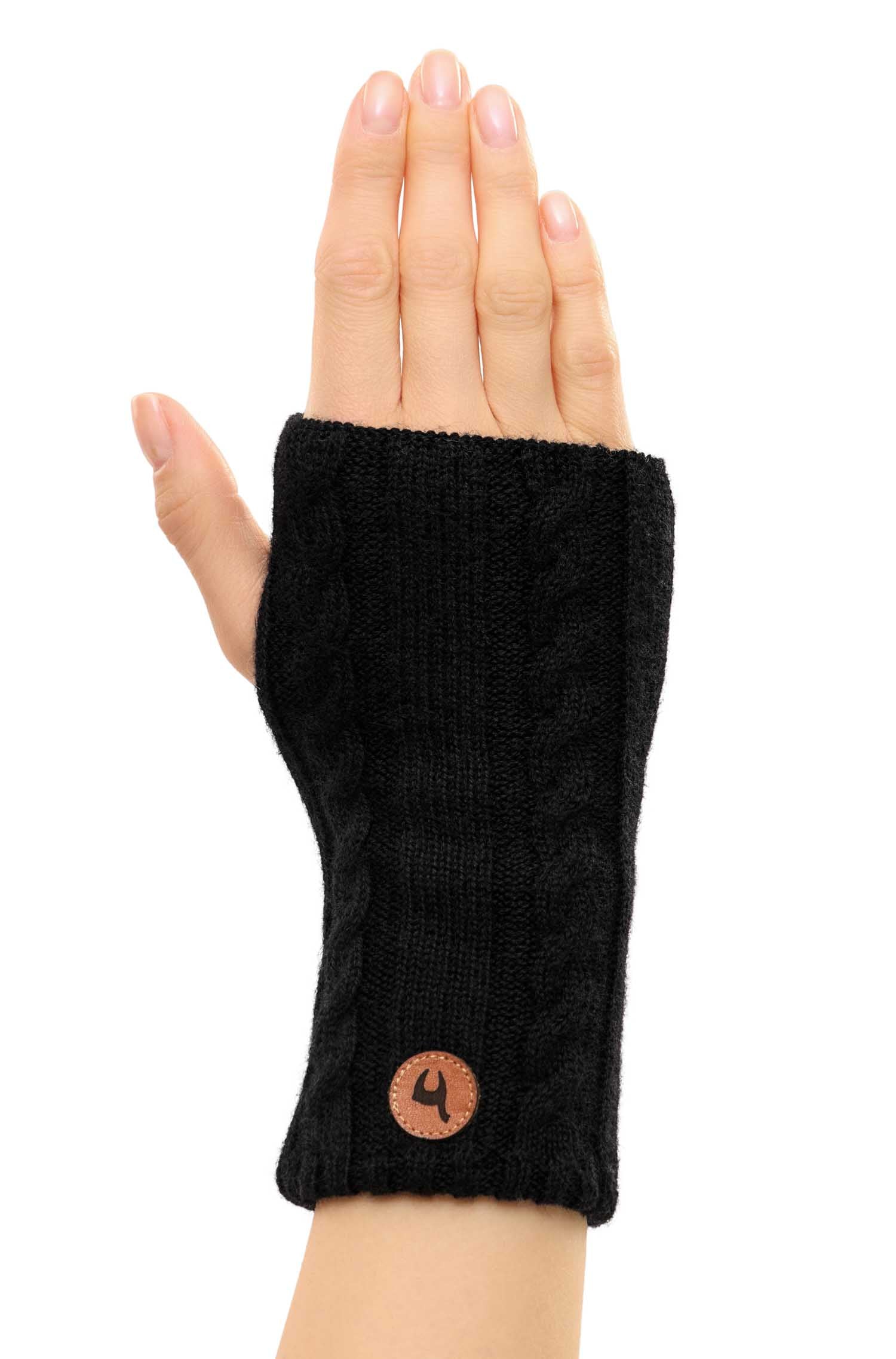 Alpaka Pulswärmer SUAVE-schwarz/silber