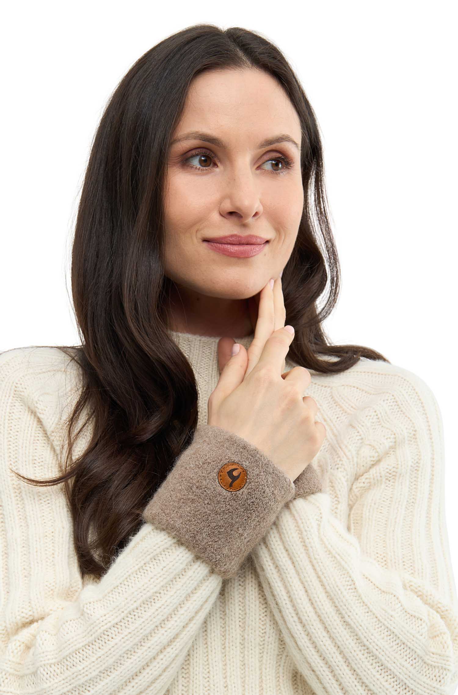 Alpaka Pulswärmer STRETCH-sand