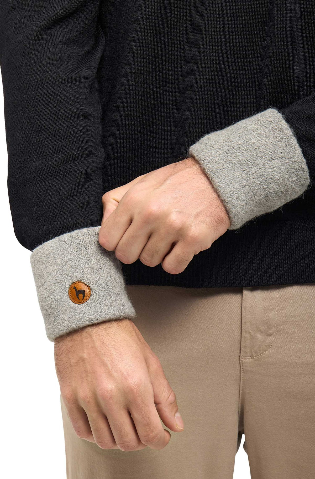 Alpaka Pulswärmer STRETCH-silbergrau