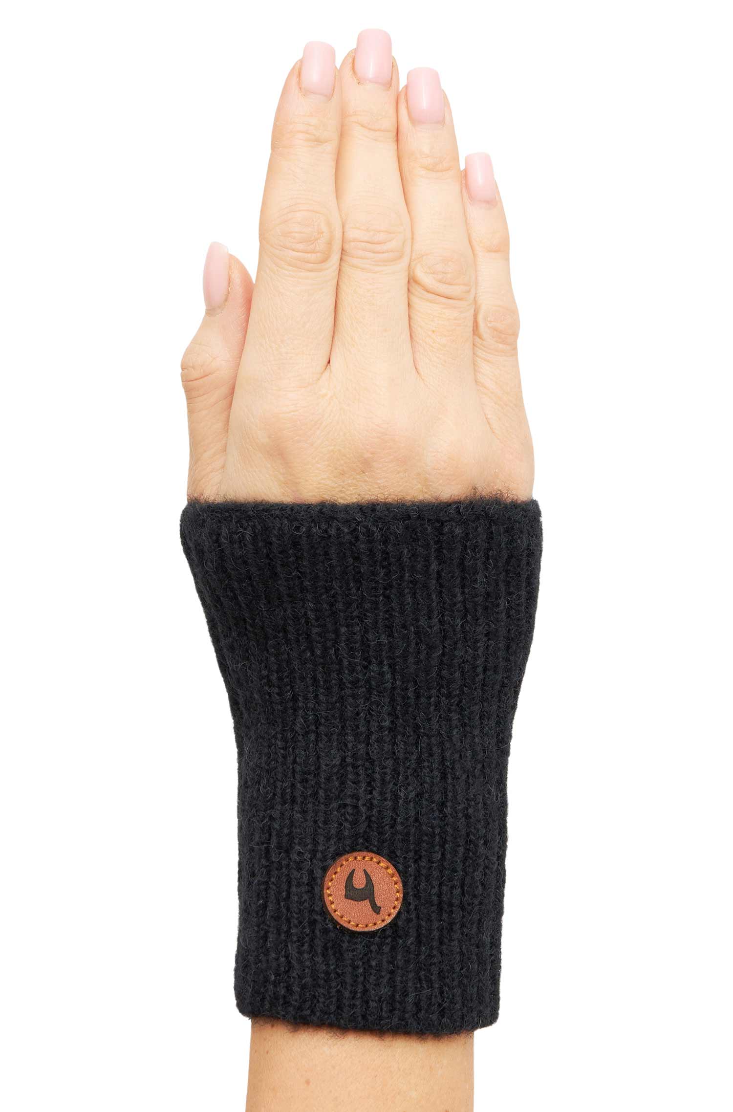 Alpaka Pulswärmer PACA-schwarz