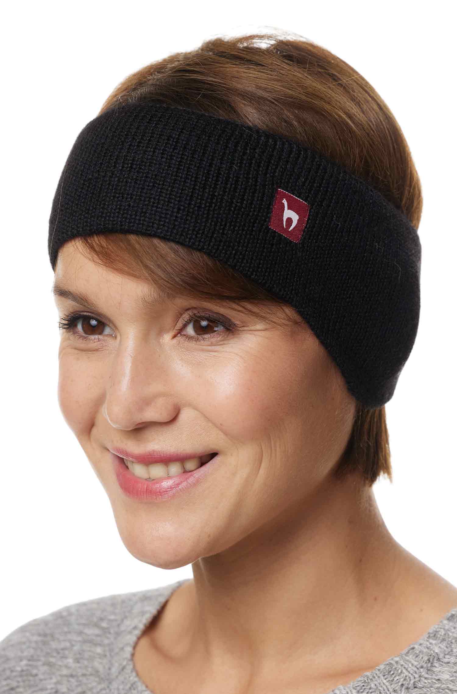 Alpaka Stirnband UNI-schwarz