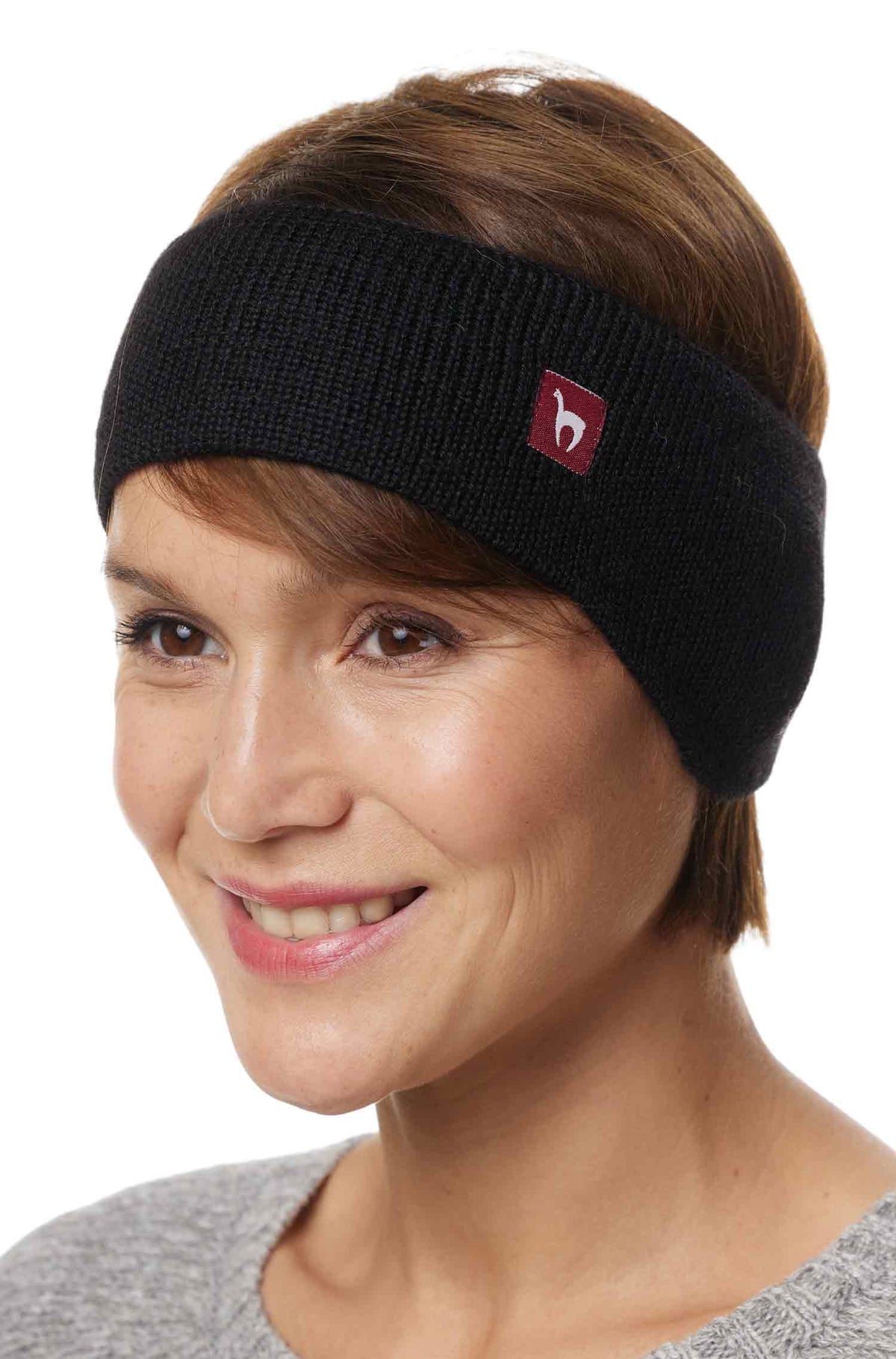 Alpaka Stirnband UNI-schwarz