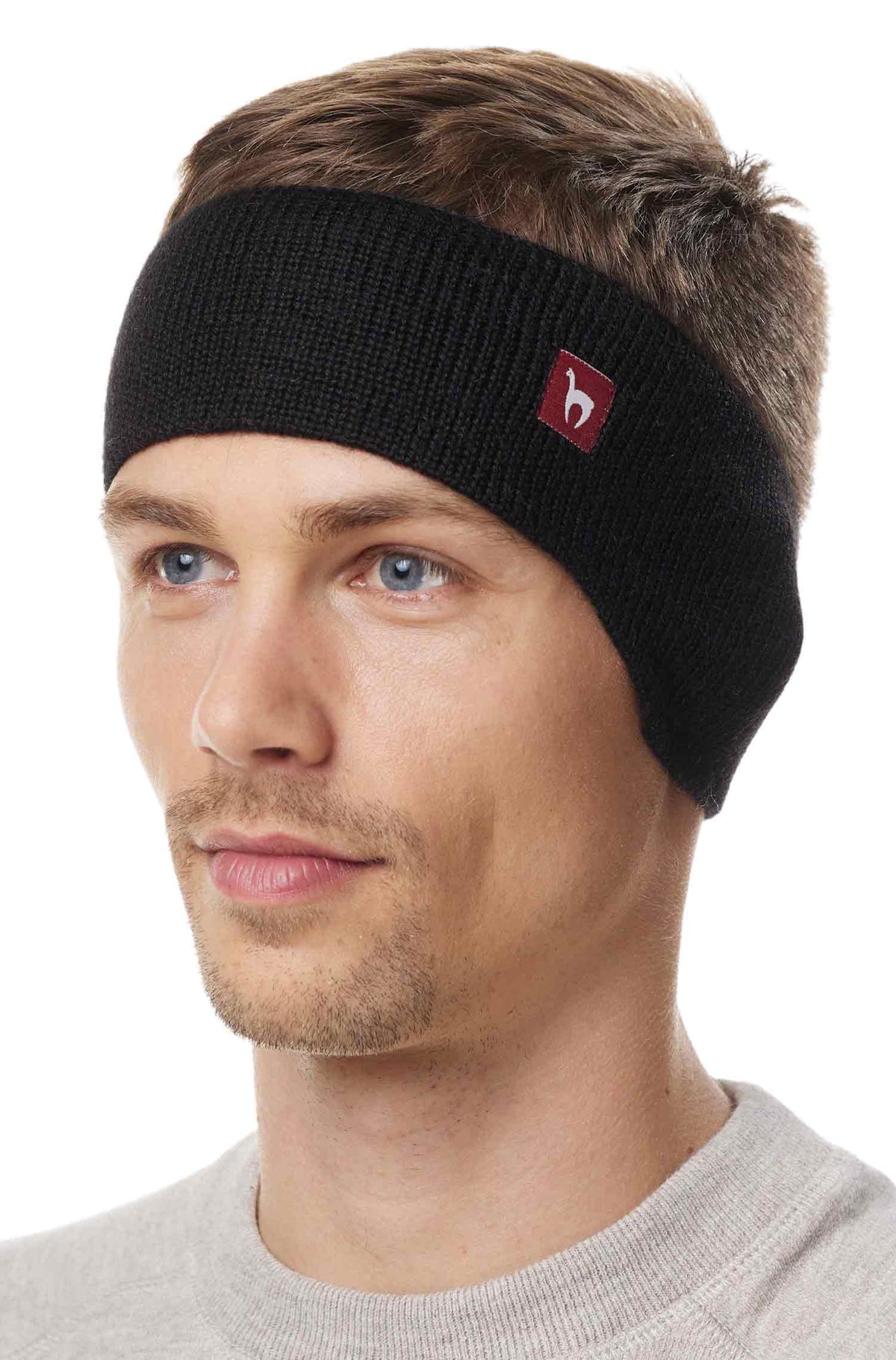 Alpaka Stirnband UNI-schwarz