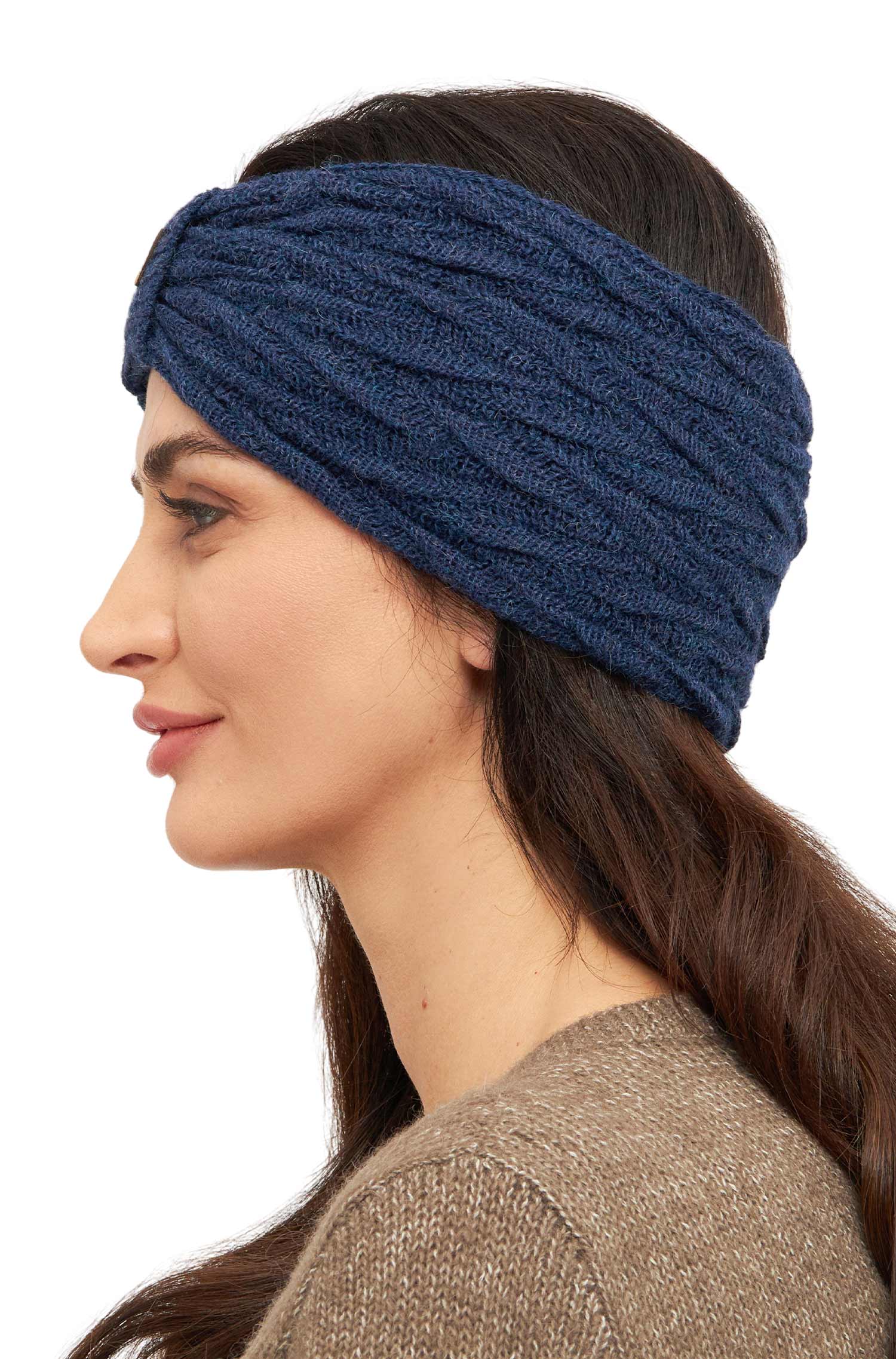 Alpaka Stirnband BIESEN-blau meliert