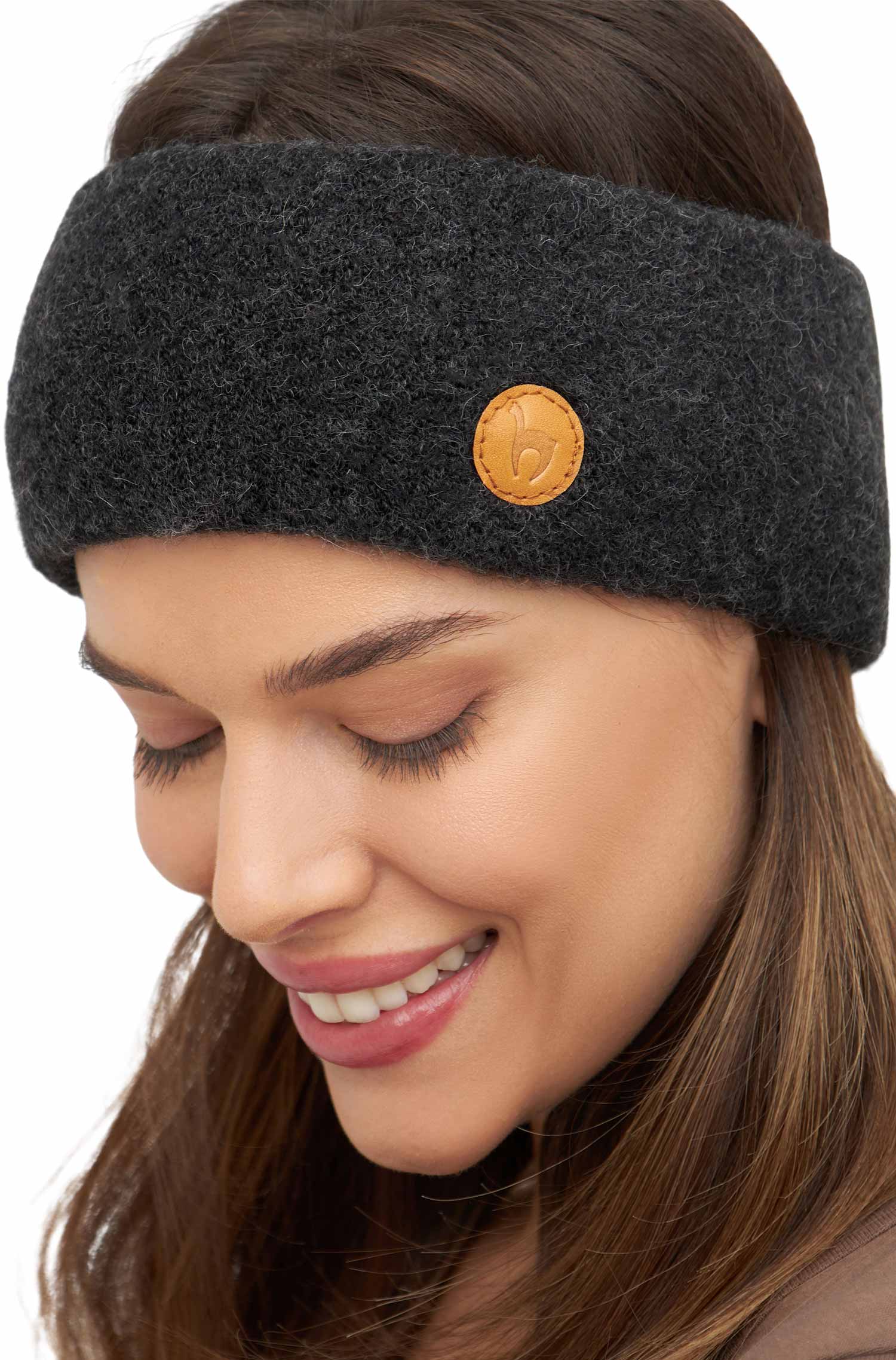 Alpaka Stirnband STRETCH Original-anthrazit